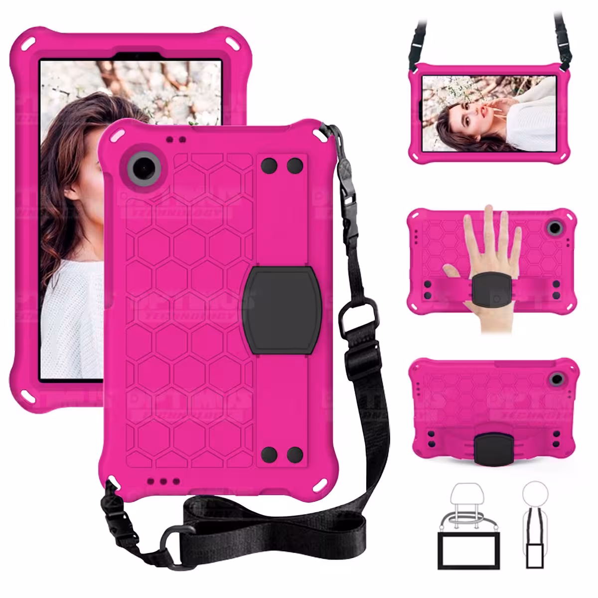 Estuche Protector con Correa Desmontable Tablet Blackview Tab 60 8.7 Pulgadas 2023 Anti golpes con soporte