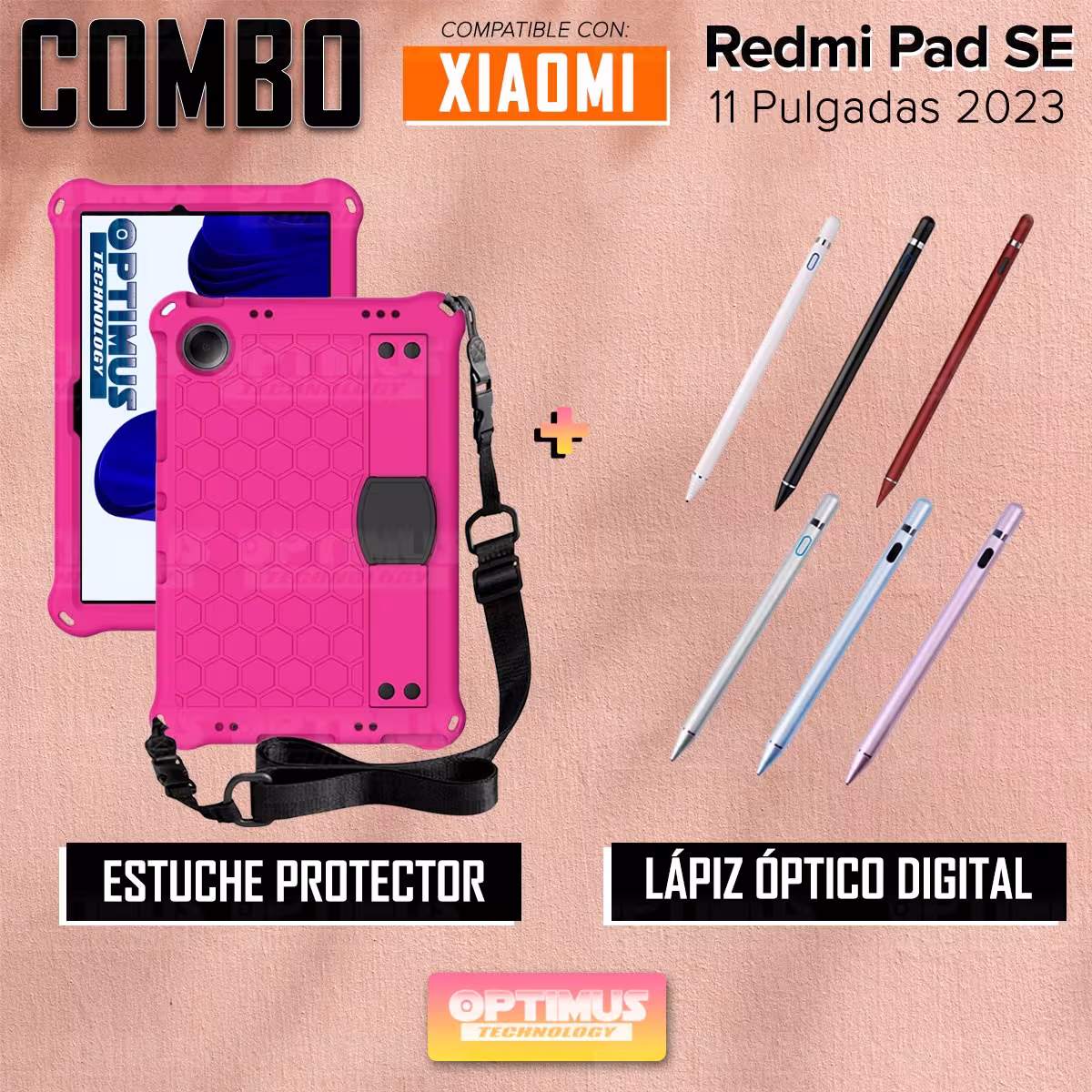 Kit Estuche Protector con Correa Y Lápiz Digital Stylus Pen para Tablet Xiaomi Redmi Pad SE 11 Pulgadas 2023 Wifi