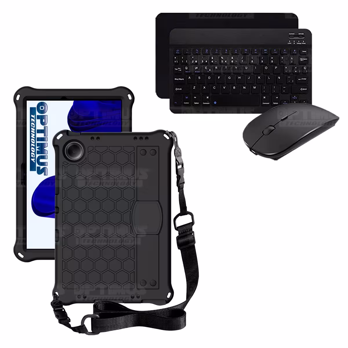 Kit Case Forro Protector con correa + Teclado y Mouse Bluetooth para Tablet Xiaomi Redmi Pad SE 11 Pulgadas 2023 Wifi
