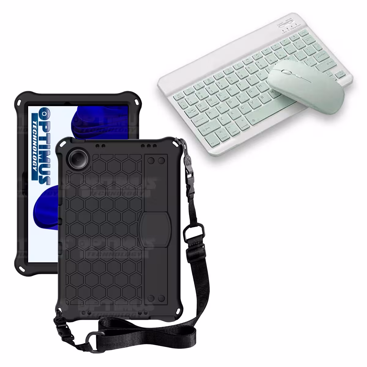 Kit Case Forro Protector con correa + Teclado y Mouse Bluetooth para Tablet Xiaomi Redmi Pad SE 11 Pulgadas 2023 Wifi