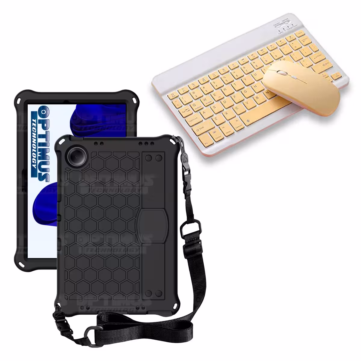 Kit Case Forro Protector con correa + Teclado y Mouse Bluetooth para Tablet Xiaomi Redmi Pad SE 11 Pulgadas 2023 Wifi