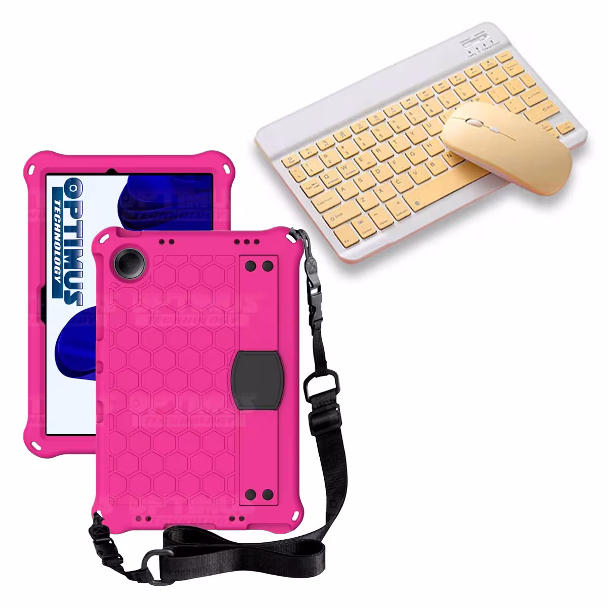 Kit Case Forro Protector con correa + Teclado y Mouse Bluetooth para Tablet Xiaomi Redmi Pad SE 11 Pulgadas 2023 Wifi