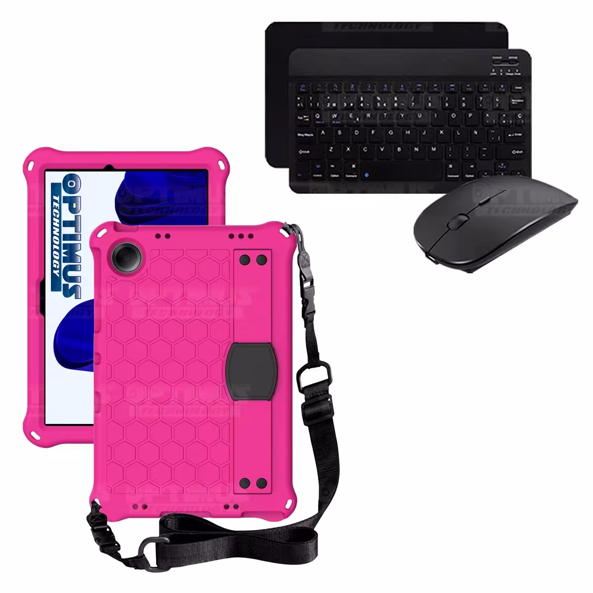 Kit Case Forro Protector con correa + Teclado y Mouse Bluetooth para Tablet Xiaomi Redmi Pad SE 11 Pulgadas 2023 Wifi