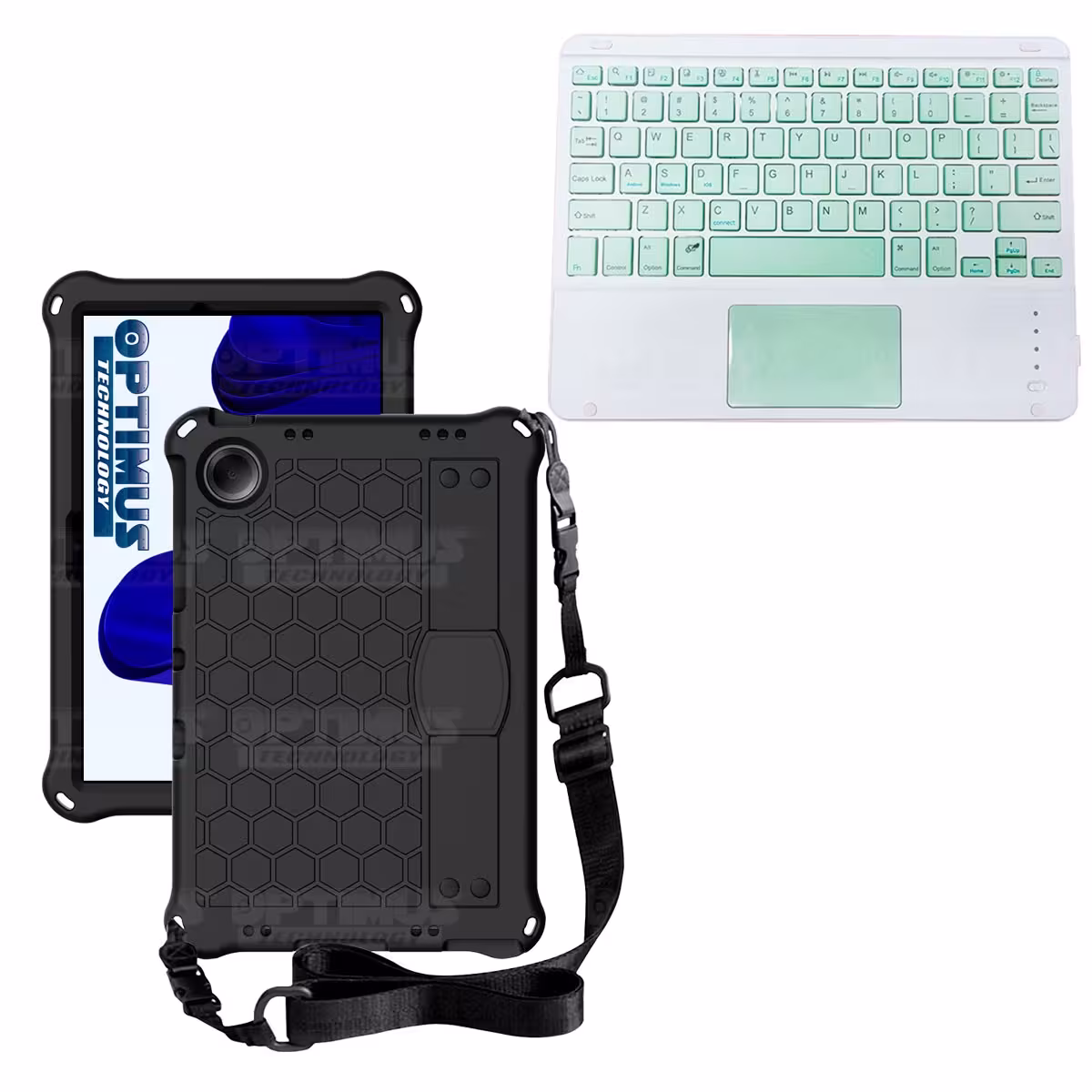 Kit Case Protector con correa + Teclado Mouse Touchpad Bluetooth para Tablet Xiaomi Redmi Pad SE 11 Pulgadas 2023 Wifi