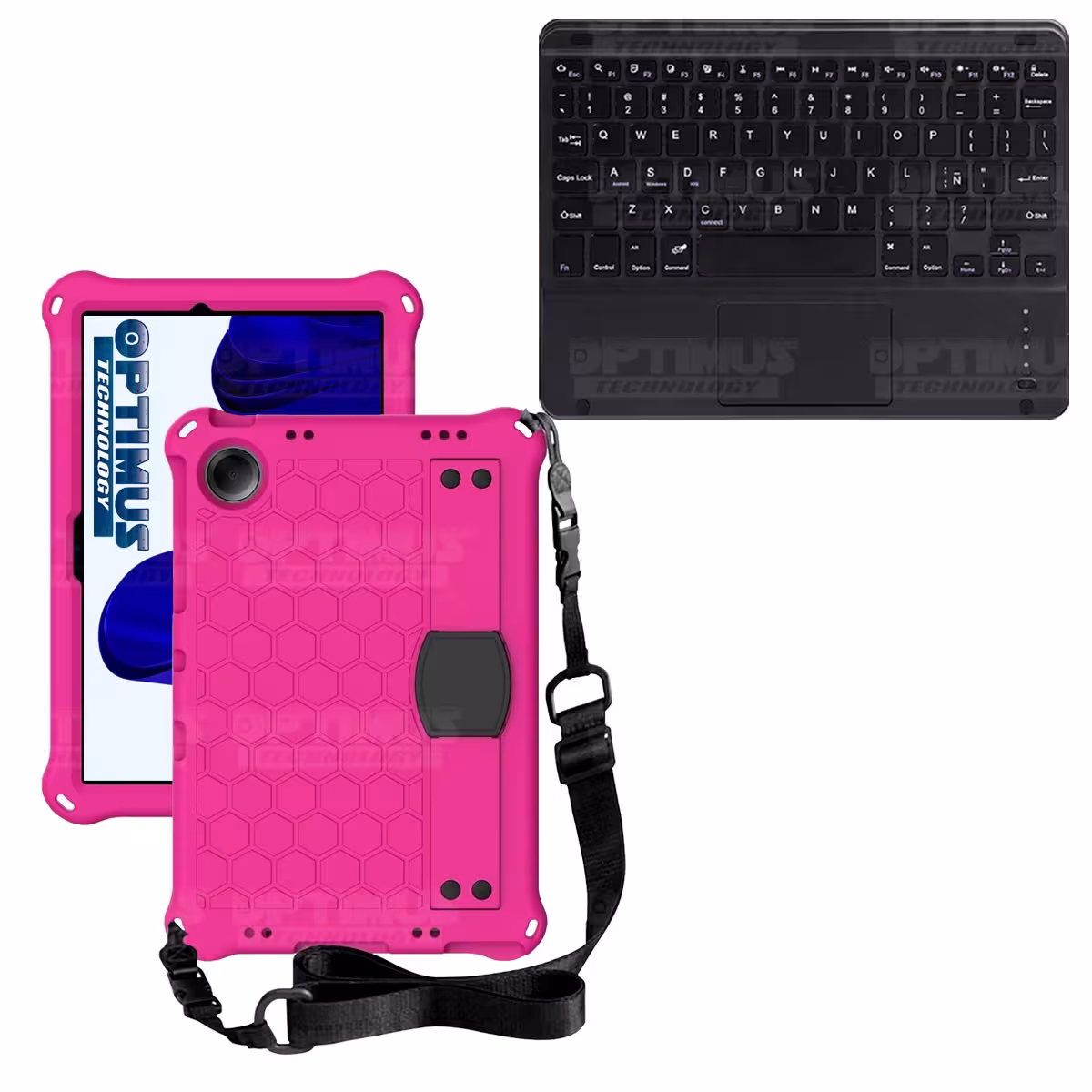 Kit Case Protector con correa + Teclado Mouse Touchpad Bluetooth para Tablet Xiaomi Redmi Pad SE 11 Pulgadas 2023 Wifi