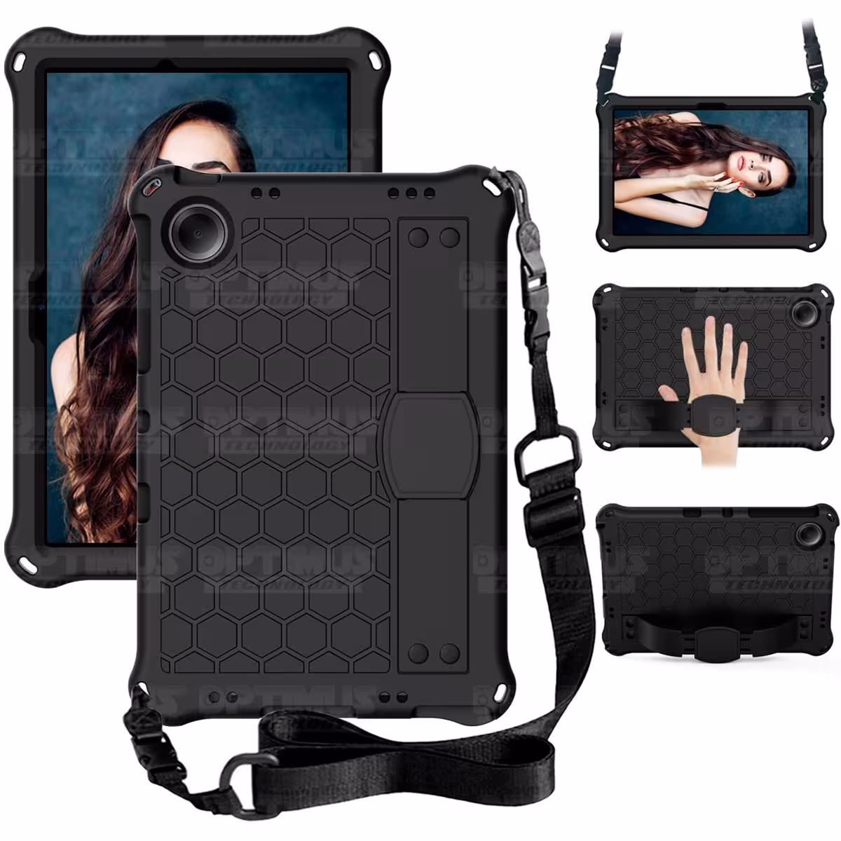Kit Vidrio templado + Case Protector con correa + Teclado Touchpad Bluetooth Tablet Xiaomi Redmi Pad SE 11 Pulgadas 2023 Wifi