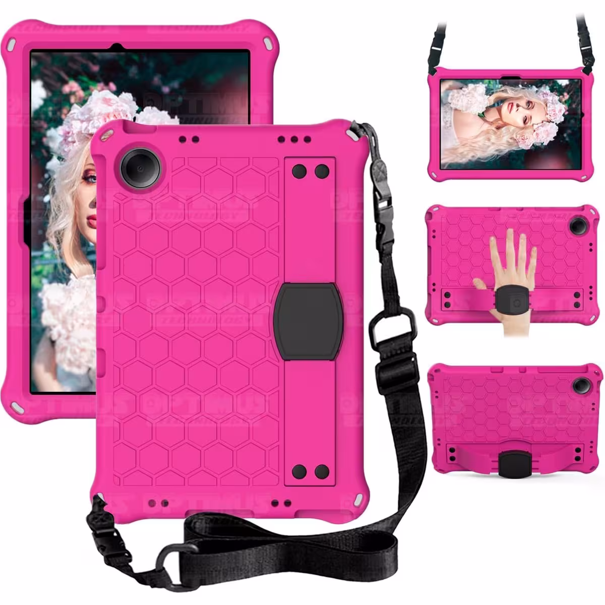 Kit Vidrio templado + Case Protector con correa + Teclado Touchpad Bluetooth Tablet Xiaomi Redmi Pad SE 11 Pulgadas 2023 Wifi