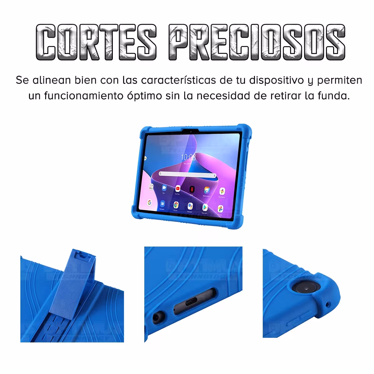 Estuche Case protector de goma para Tablet Lenovo M10 HD 3rd Generacion TB-328 2022 10.1 Pulgadas ZAAF0071CO Anti golpes soporte