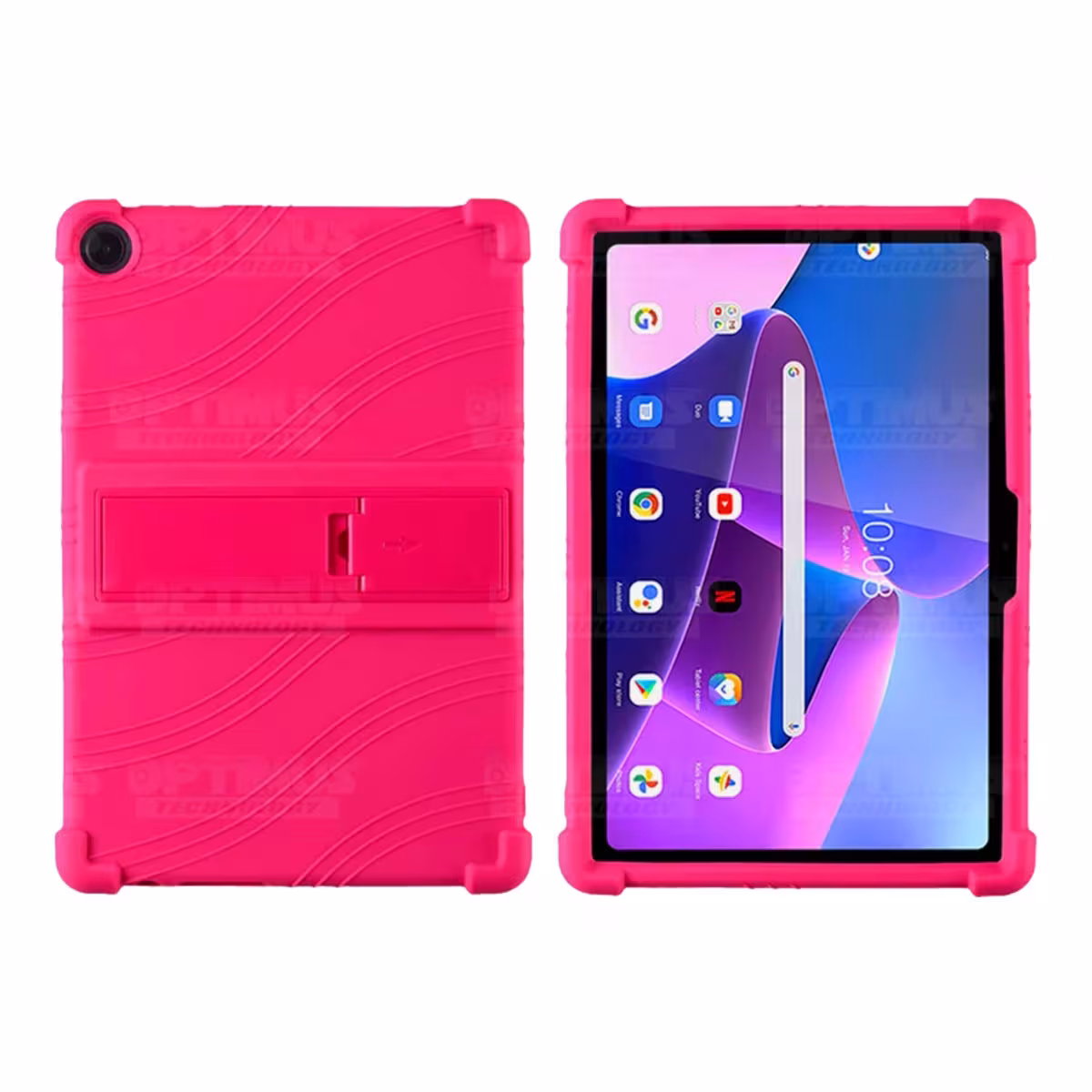 Kit Vidrio templado y Estuche Protector antigolpes con soporte para Tablet Lenovo M10HD 3rd Generacion TB-328 2022 10.1 Pulgadas