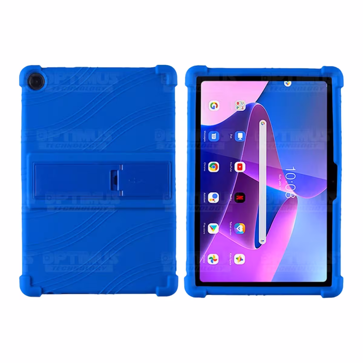 Kit Vidrio templado y Estuche Protector antigolpes con soporte para Tablet Lenovo M10HD 3rd Generacion TB-328 2022 10.1 Pulgadas