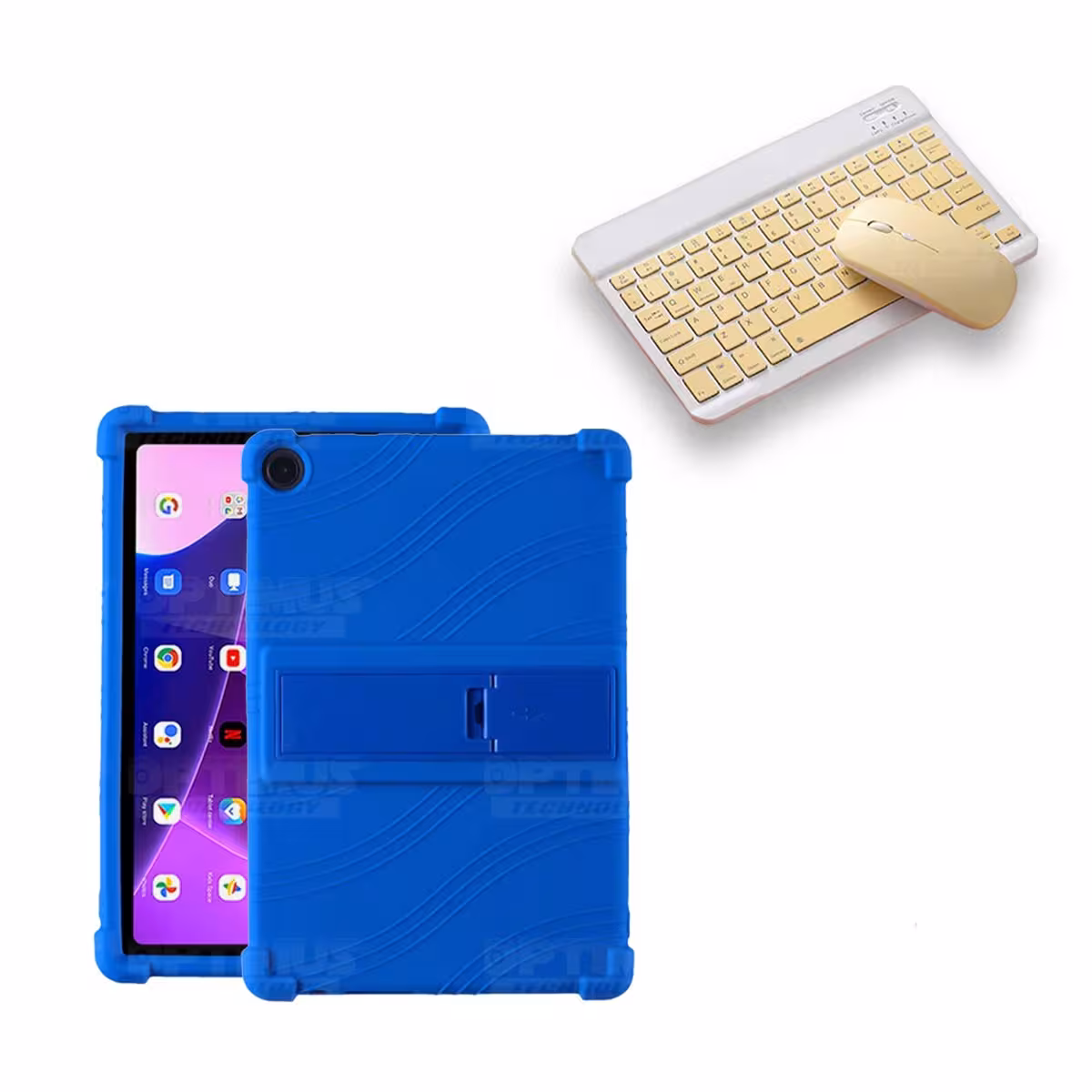 Kit Case Forro Protector Antigolpes + Teclado y Mouse Bluetooth Tablet Lenovo M10HD 3rd Generacion TB-328 2022 10.1 Pulgadas