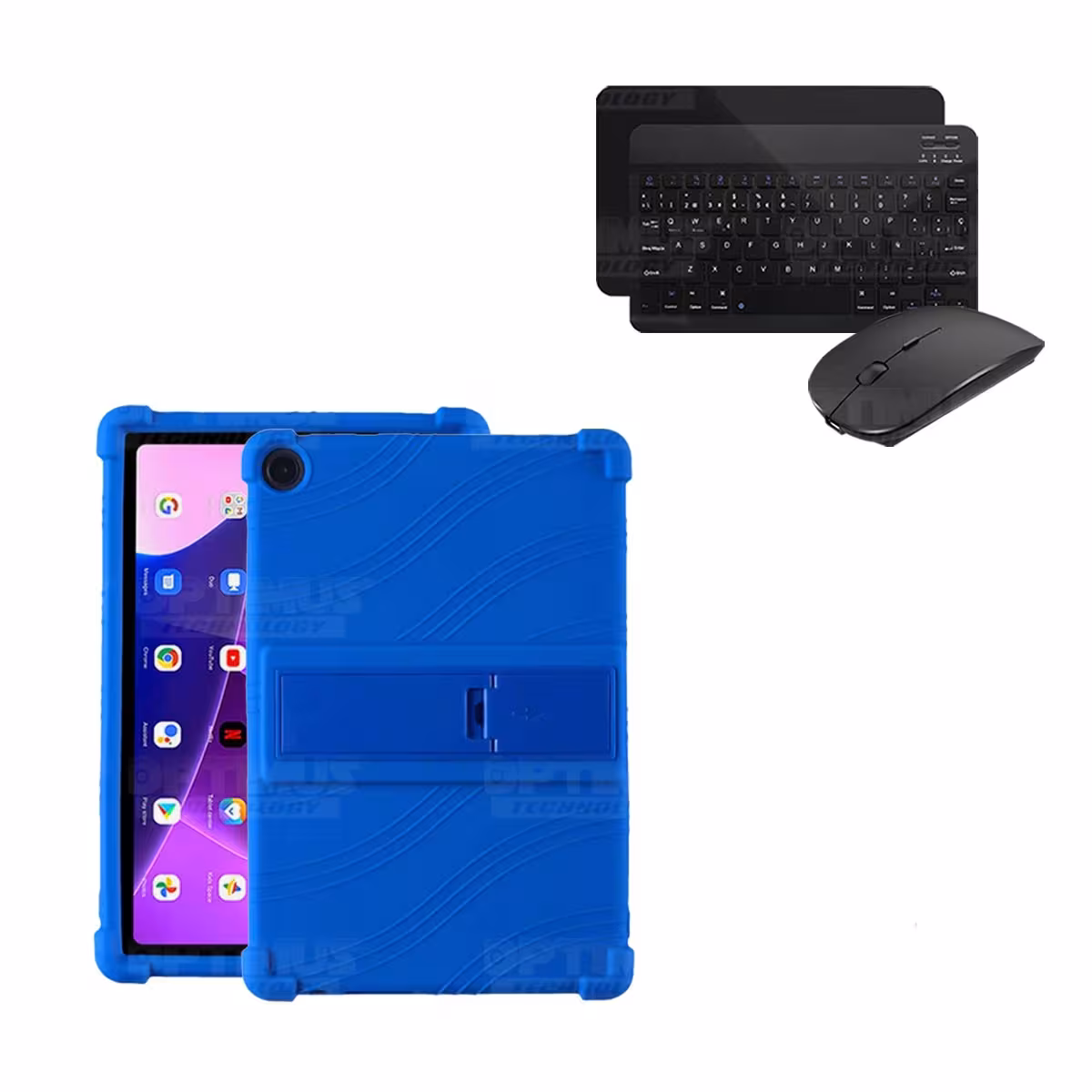 Kit Case Forro Protector Antigolpes + Teclado y Mouse Bluetooth Tablet Lenovo M10HD 3rd Generacion TB-328 2022 10.1 Pulgadas