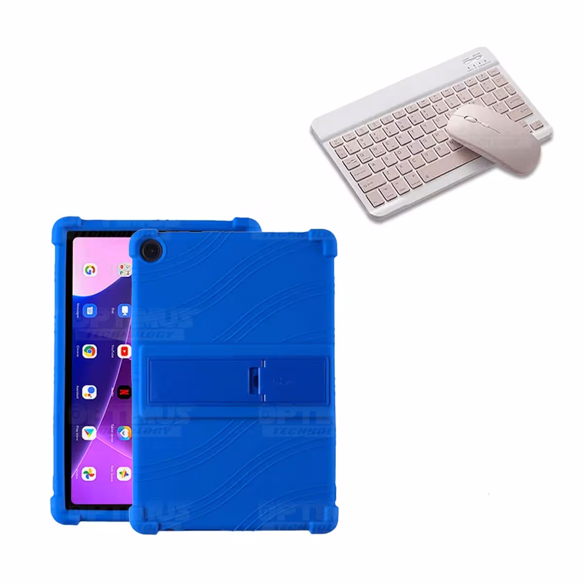 Kit Case Forro Protector Antigolpes + Teclado y Mouse Bluetooth Tablet Lenovo M10HD 3rd Generacion TB-328 2022 10.1 Pulgadas
