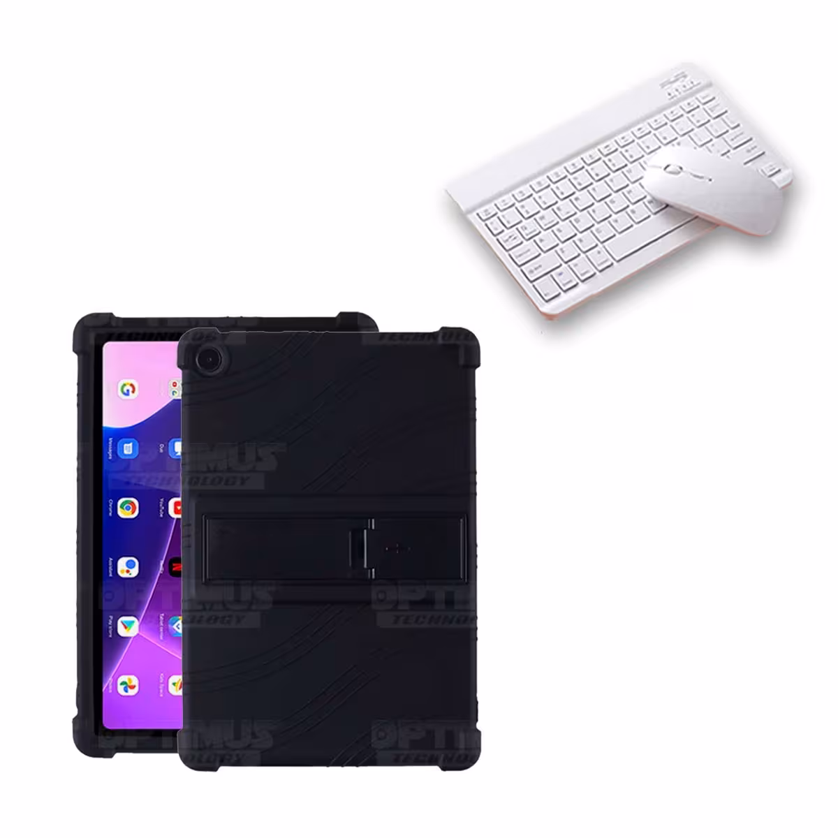 Kit Case Forro Protector Antigolpes + Teclado y Mouse Bluetooth Tablet Lenovo M10HD 3rd Generacion TB-328 2022 10.1 Pulgadas