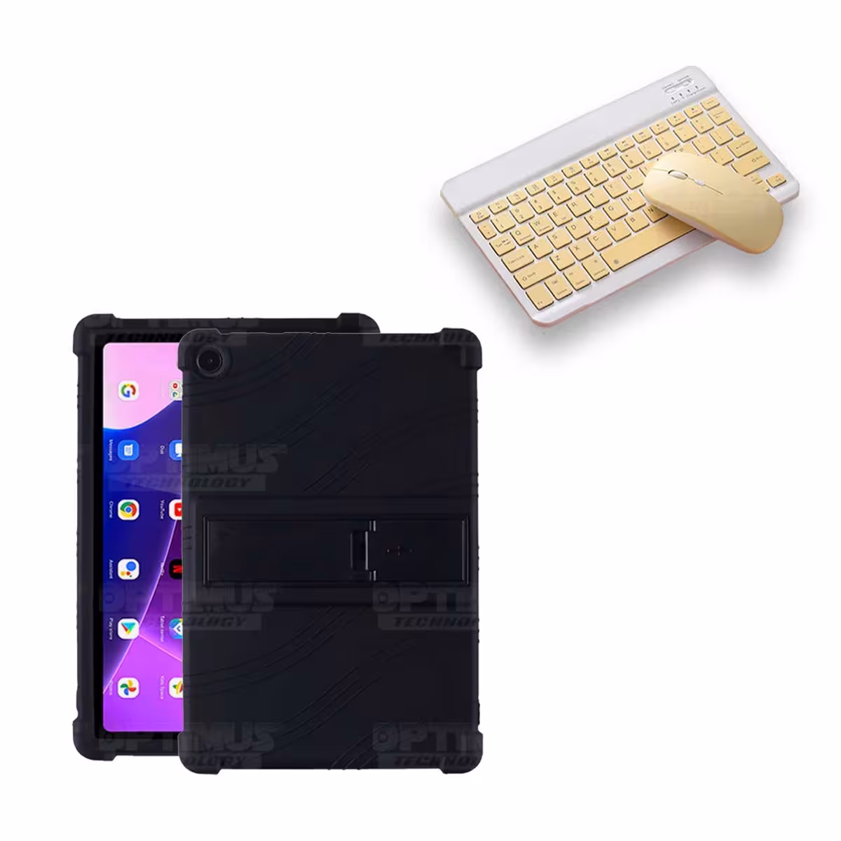 Kit Case Forro Protector Antigolpes + Teclado y Mouse Bluetooth Tablet Lenovo M10HD 3rd Generacion TB-328 2022 10.1 Pulgadas