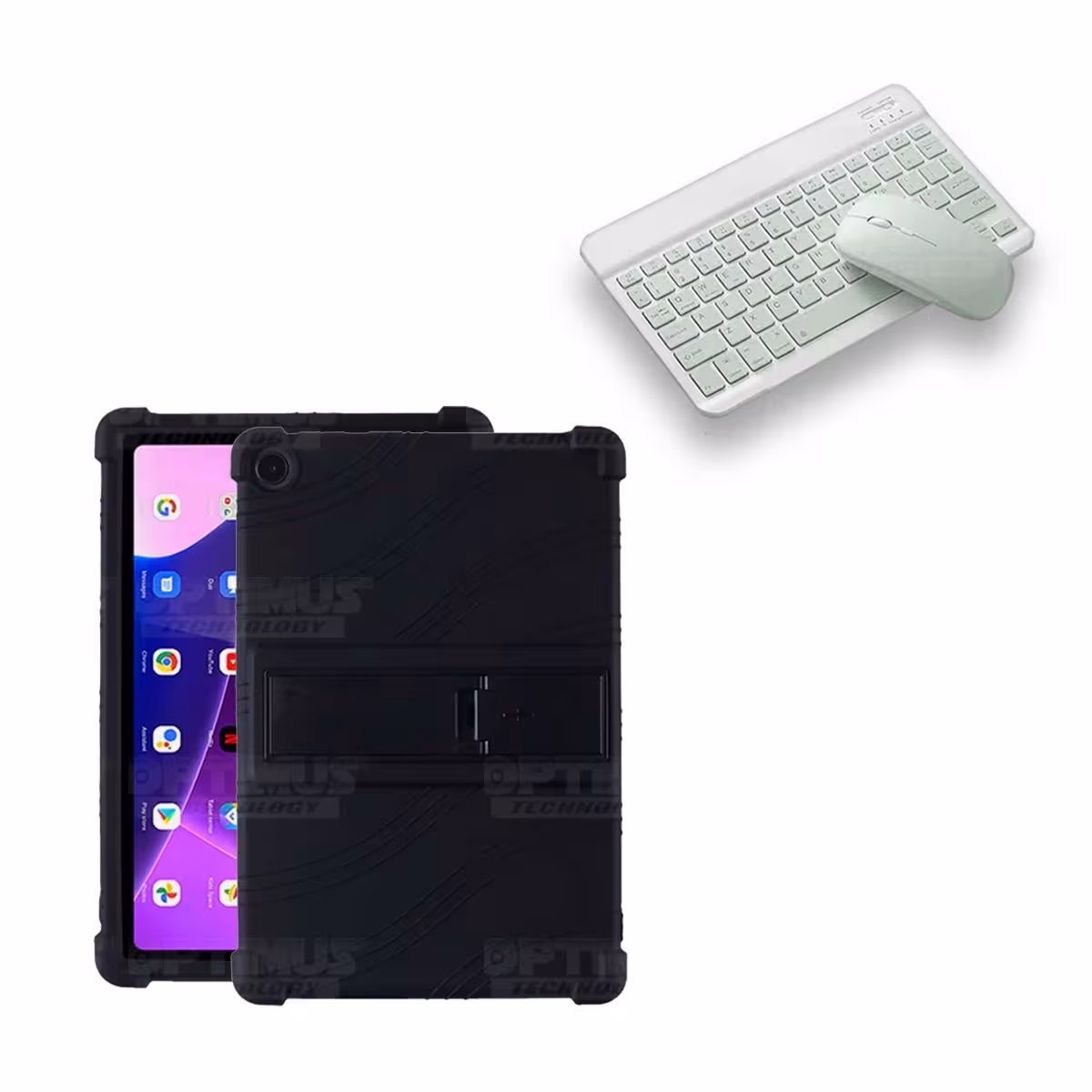Kit Case Forro Protector Antigolpes + Teclado y Mouse Bluetooth Tablet Lenovo M10HD 3rd Generacion TB-328 2022 10.1 Pulgadas