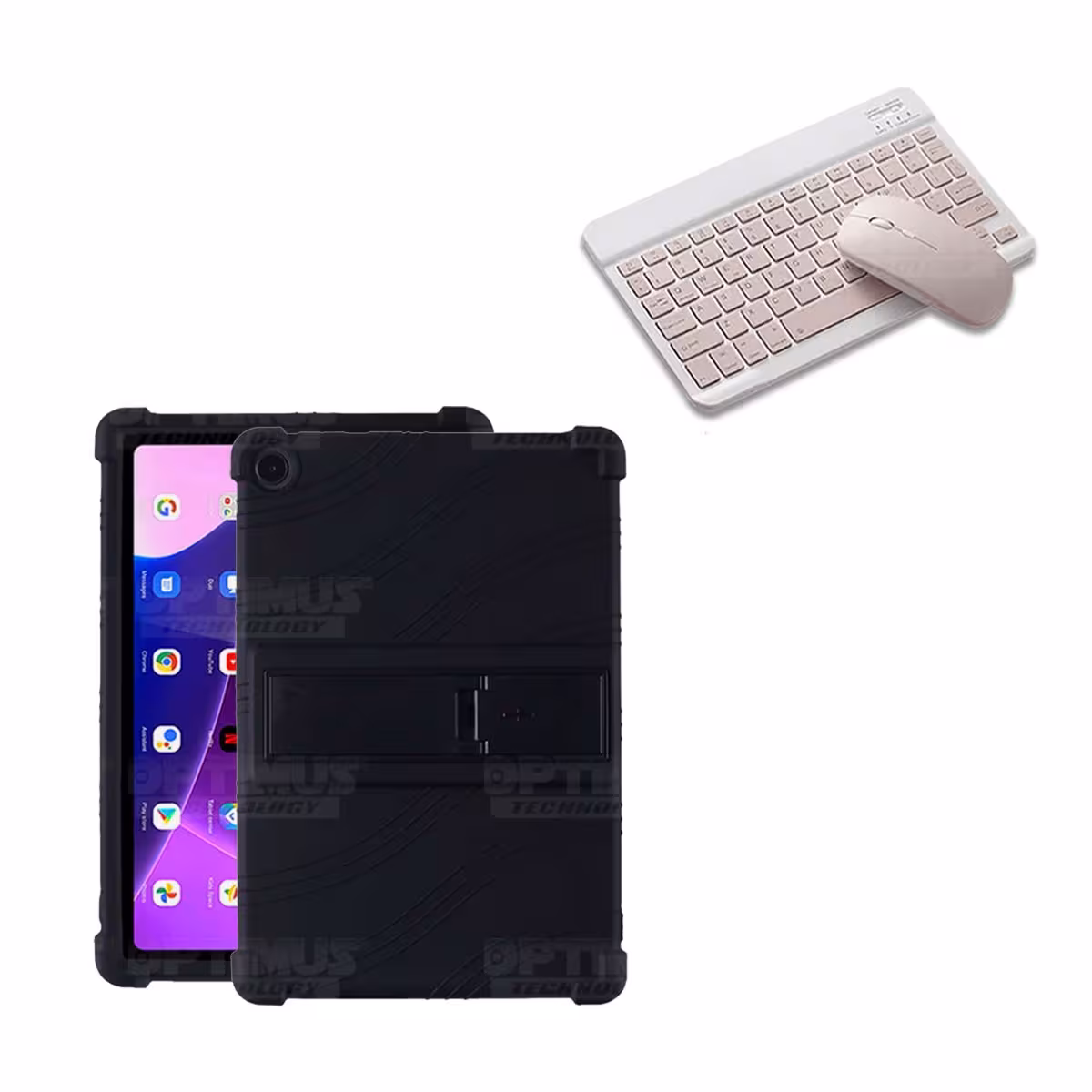 Kit Case Forro Protector Antigolpes + Teclado y Mouse Bluetooth Tablet Lenovo M10HD 3rd Generacion TB-328 2022 10.1 Pulgadas