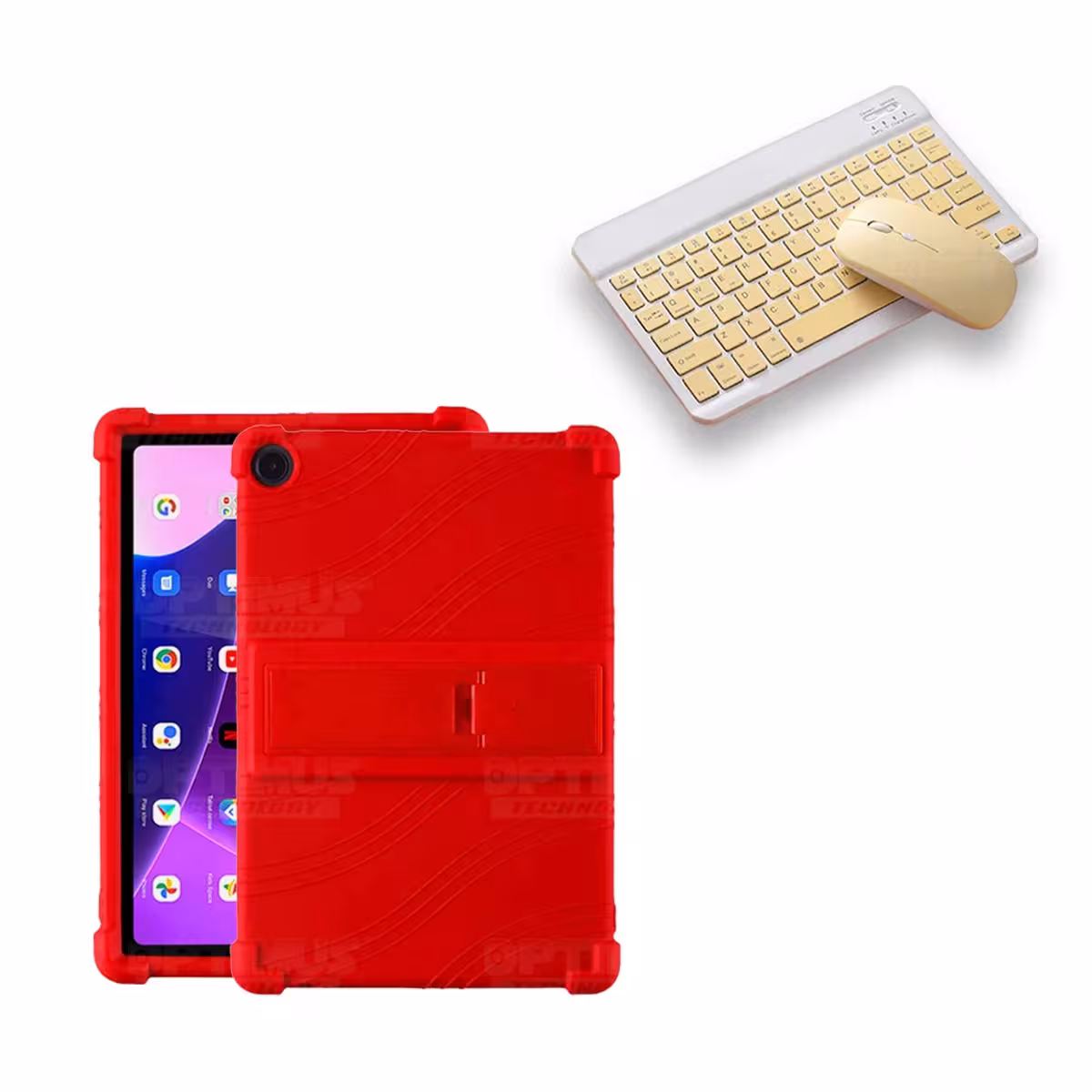 Kit Case Forro Protector Antigolpes + Teclado y Mouse Bluetooth Tablet Lenovo M10HD 3rd Generacion TB-328 2022 10.1 Pulgadas