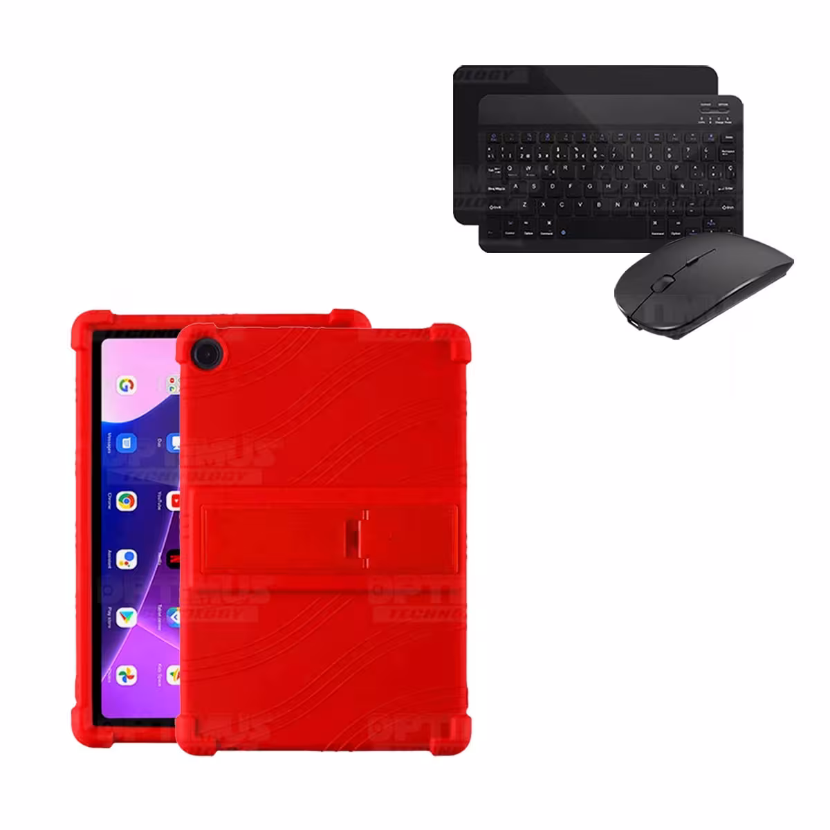Kit Case Forro Protector Antigolpes + Teclado y Mouse Bluetooth Tablet Lenovo M10HD 3rd Generacion TB-328 2022 10.1 Pulgadas
