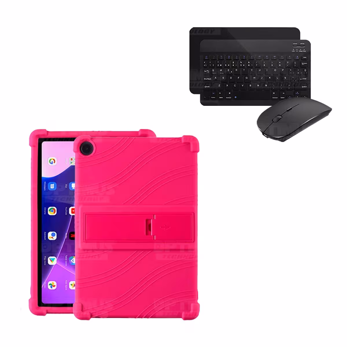 Kit Case Forro Protector Antigolpes + Teclado y Mouse Bluetooth Tablet Lenovo M10HD 3rd Generacion TB-328 2022 10.1 Pulgadas