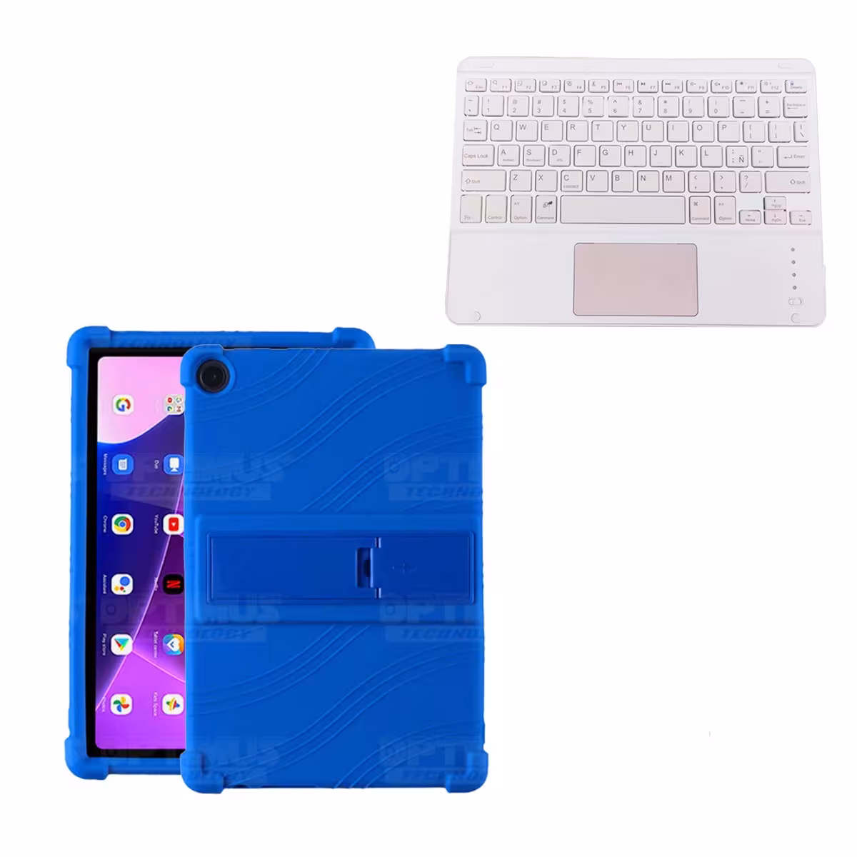 Kit Case Estuche Protector Antigolpes + Teclado Touchpad Bluetooth para Tablet Lenovo M10HD 3rd Generacion TB-328 2022 10.1 Pulg