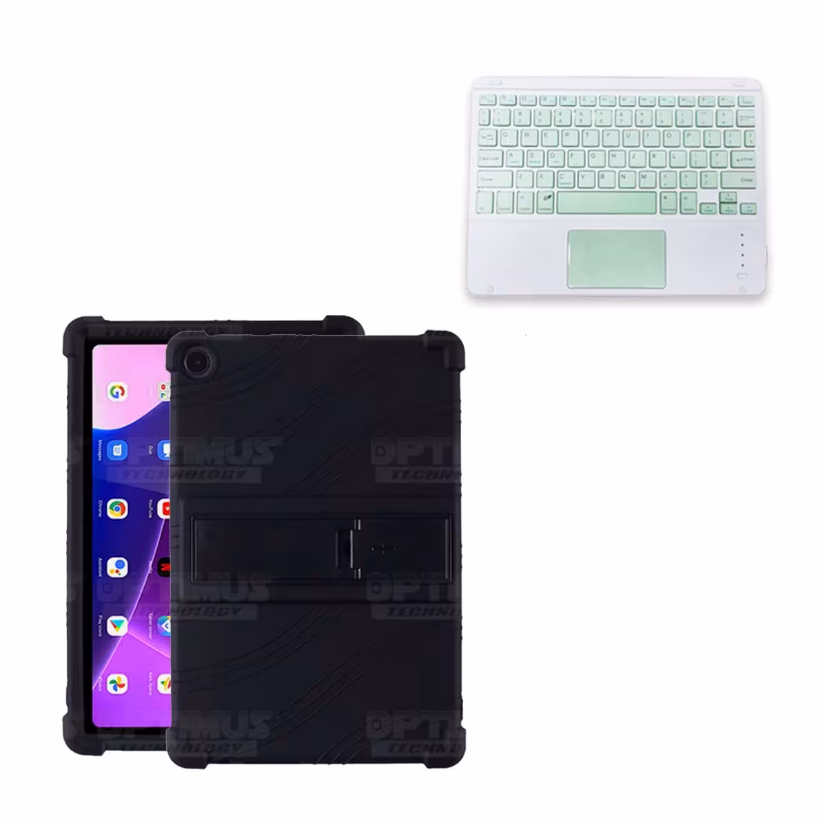 Kit Case Estuche Protector Antigolpes + Teclado Touchpad Bluetooth para Tablet Lenovo M10HD 3rd Generacion TB-328 2022 10.1 Pulg