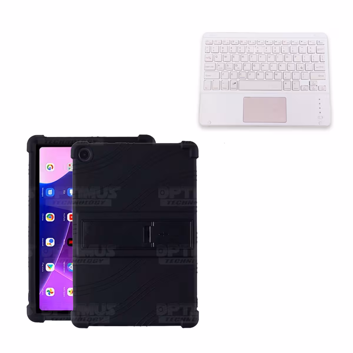 Kit Case Estuche Protector Antigolpes + Teclado Touchpad Bluetooth para Tablet Lenovo M10HD 3rd Generacion TB-328 2022 10.1 Pulg