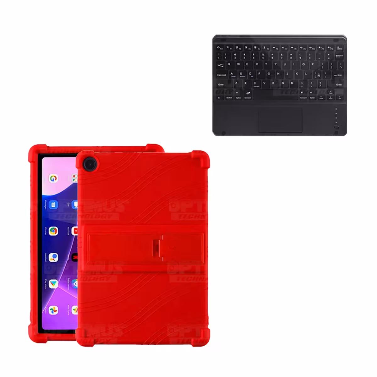 Kit Case Estuche Protector Antigolpes + Teclado Touchpad Bluetooth para Tablet Lenovo M10HD 3rd Generacion TB-328 2022 10.1 Pulg