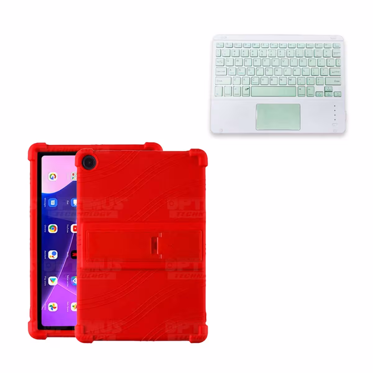 Kit Case Estuche Protector Antigolpes + Teclado Touchpad Bluetooth para Tablet Lenovo M10HD 3rd Generacion TB-328 2022 10.1 Pulg