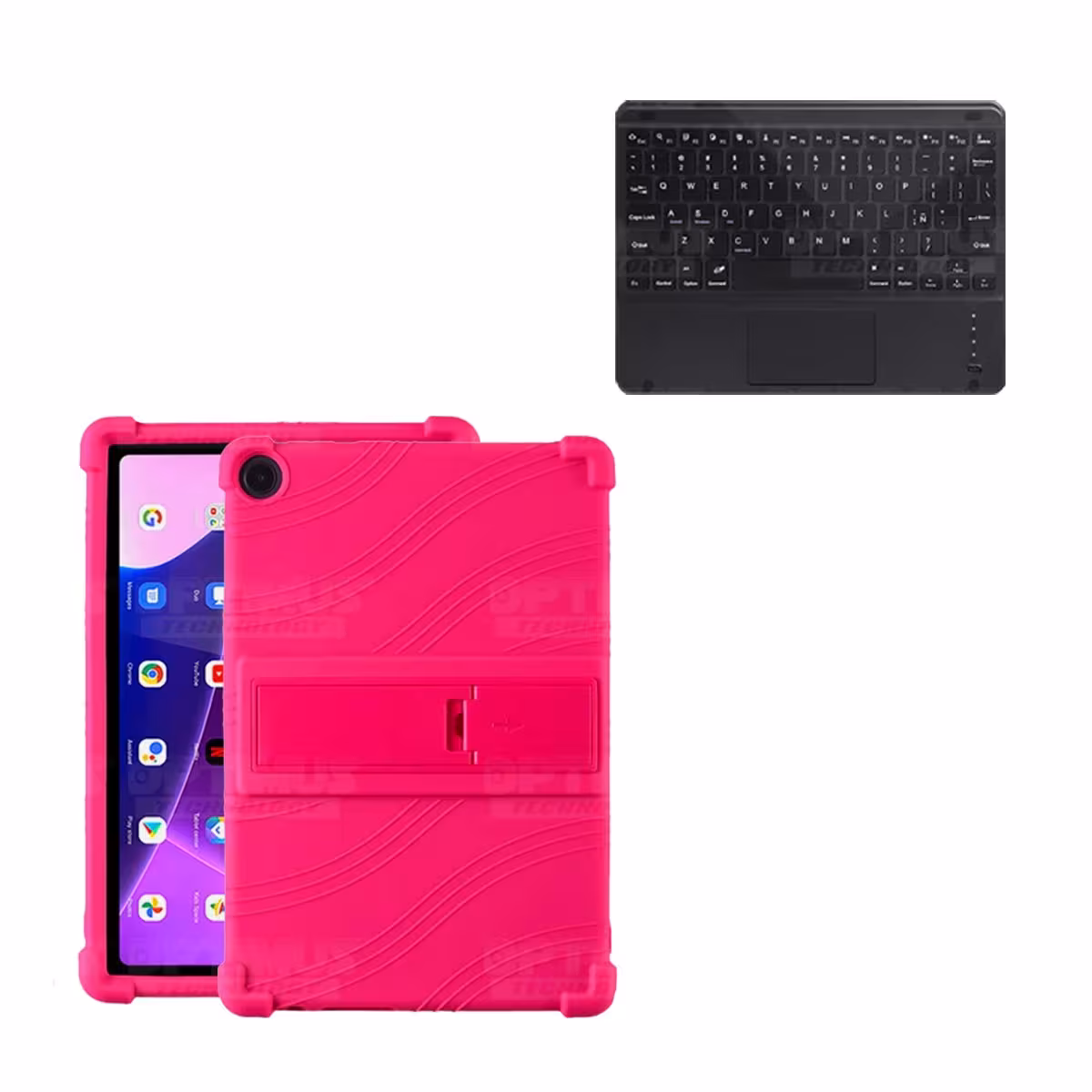 Kit Case Estuche Protector Antigolpes + Teclado Touchpad Bluetooth para Tablet Lenovo M10HD 3rd Generacion TB-328 2022 10.1 Pulg