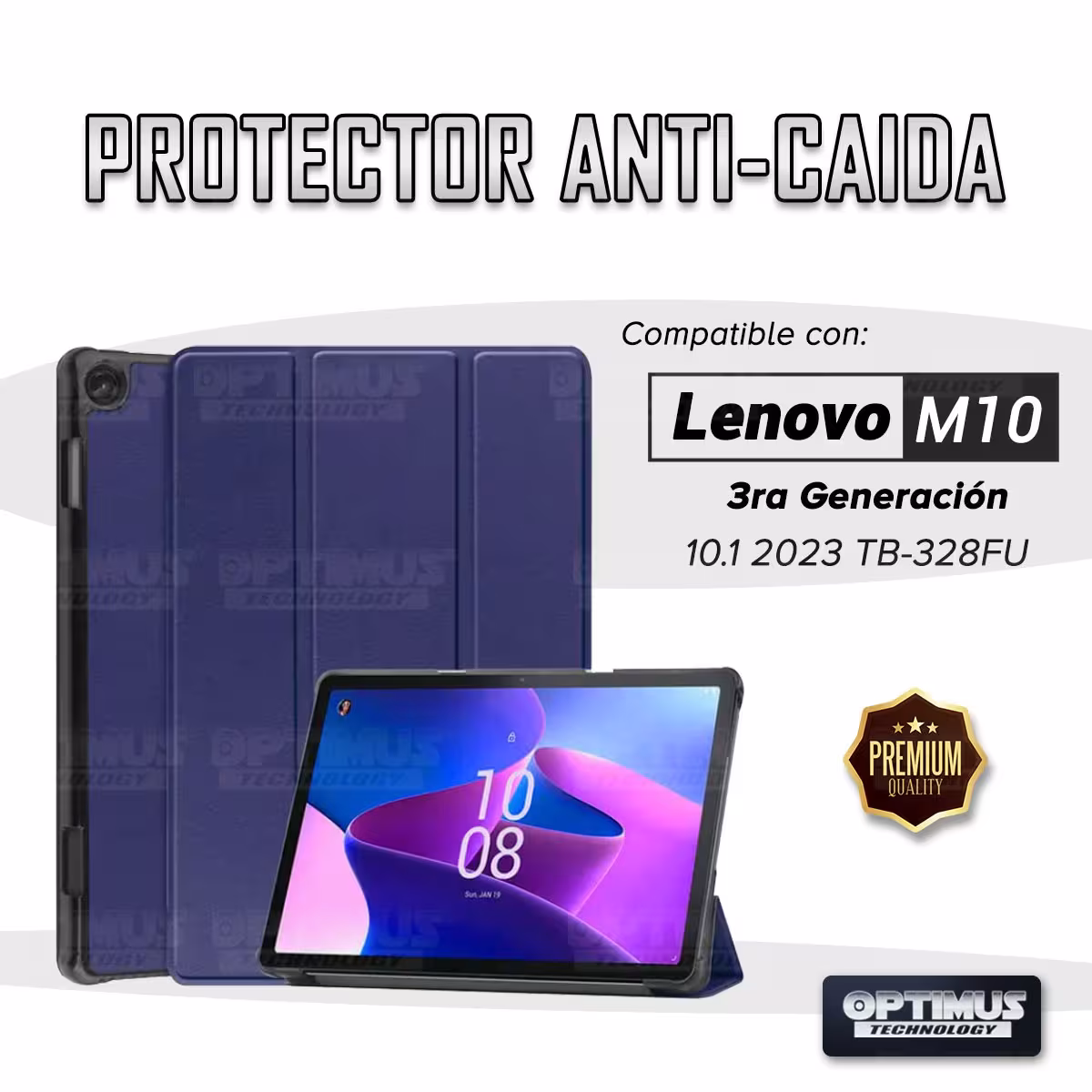 Kit Vidrio templado + Case Protector + Teclado Touchpad Bluetooth Tablet Lenovo M10 HD 3rd Generacion TB-328 2022 10.1 Pulgadas