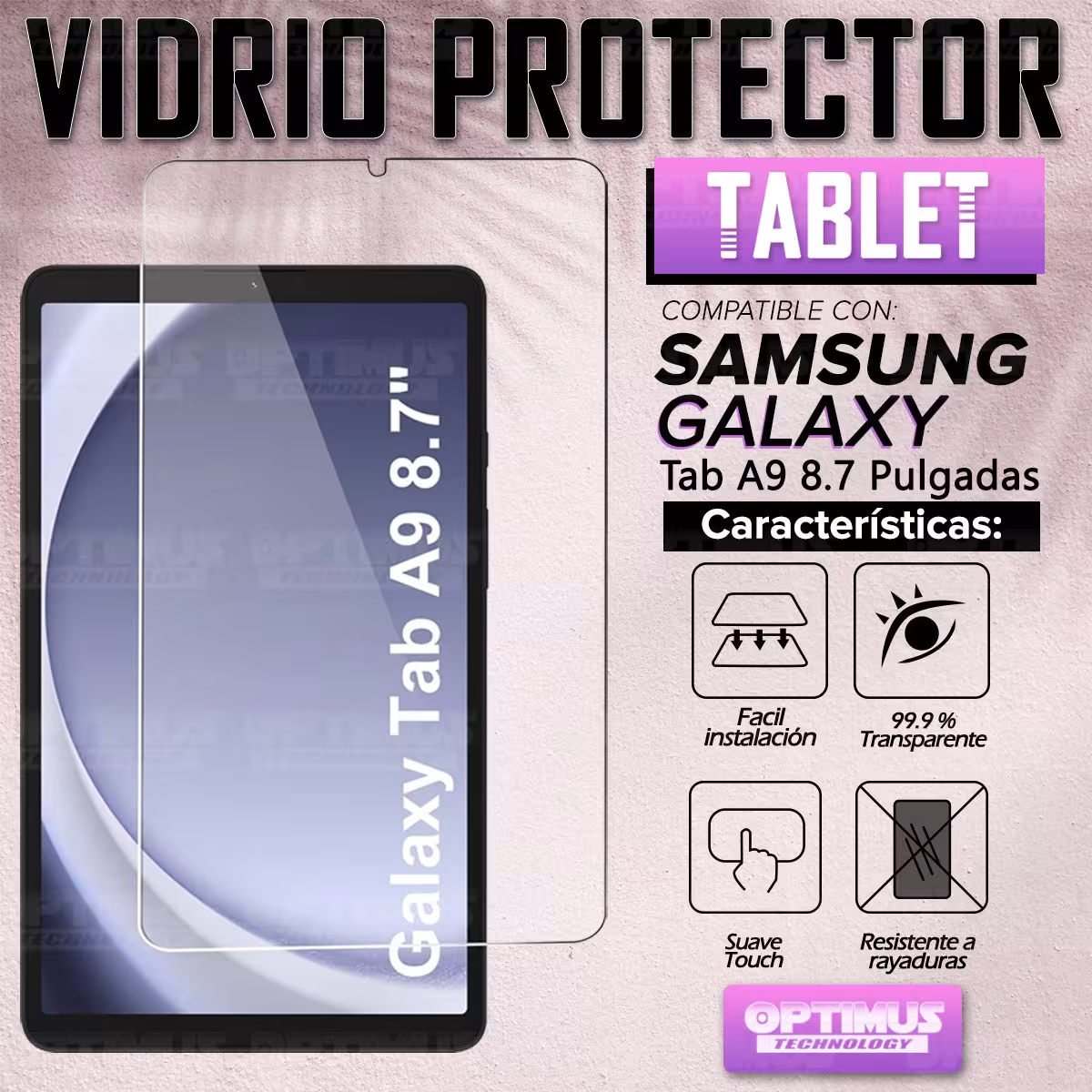 Vidrio Cristal Templado Protector para Tablet Samsung Galaxy Tab A9 8.7 Pulgadas SM-X110 / X115
