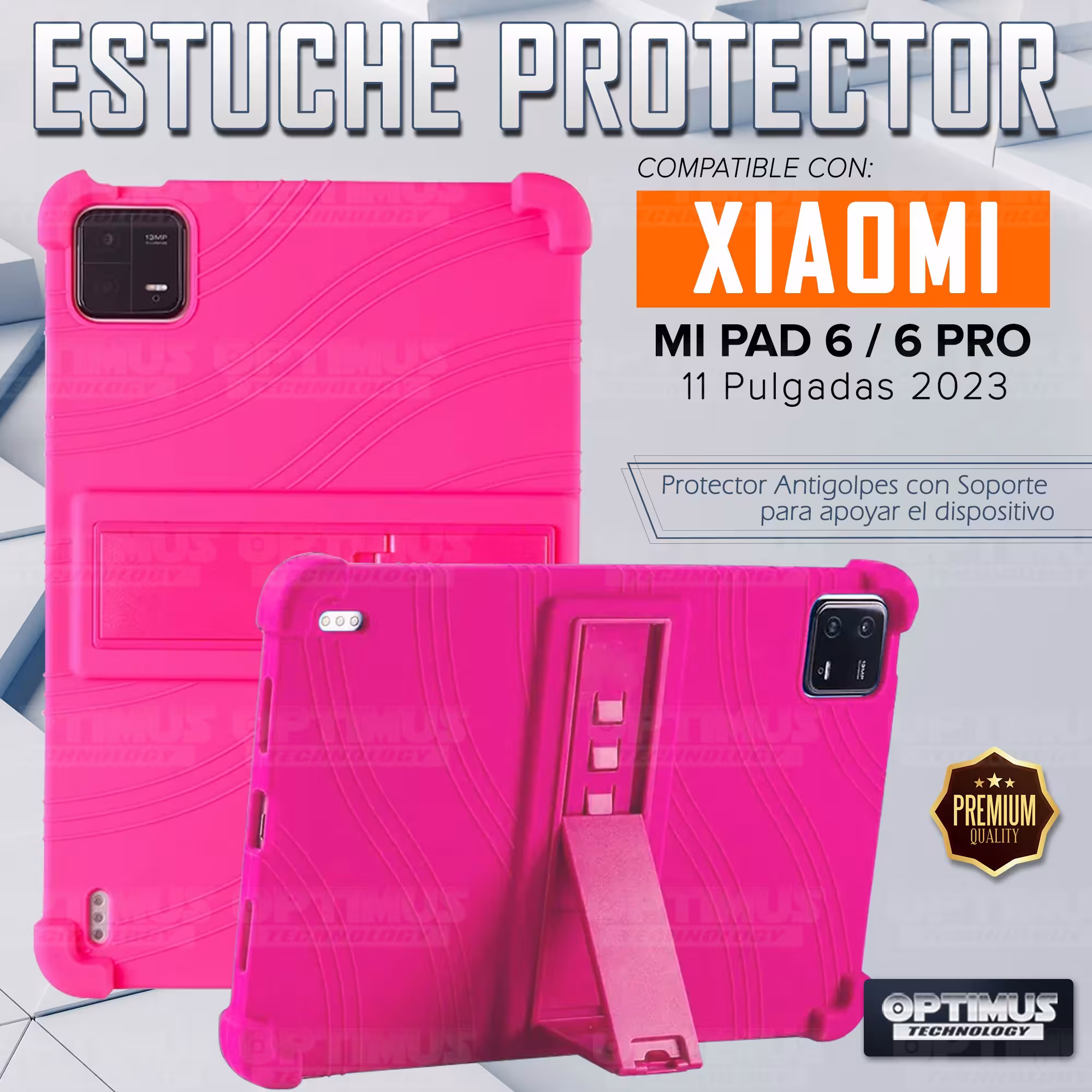 Estuche Case protector de goma para Tablet Xiaomi Mi Pad 6 / Mi Pad 6 Pro 2023 11 Pulgadas Anti golpes con soporte