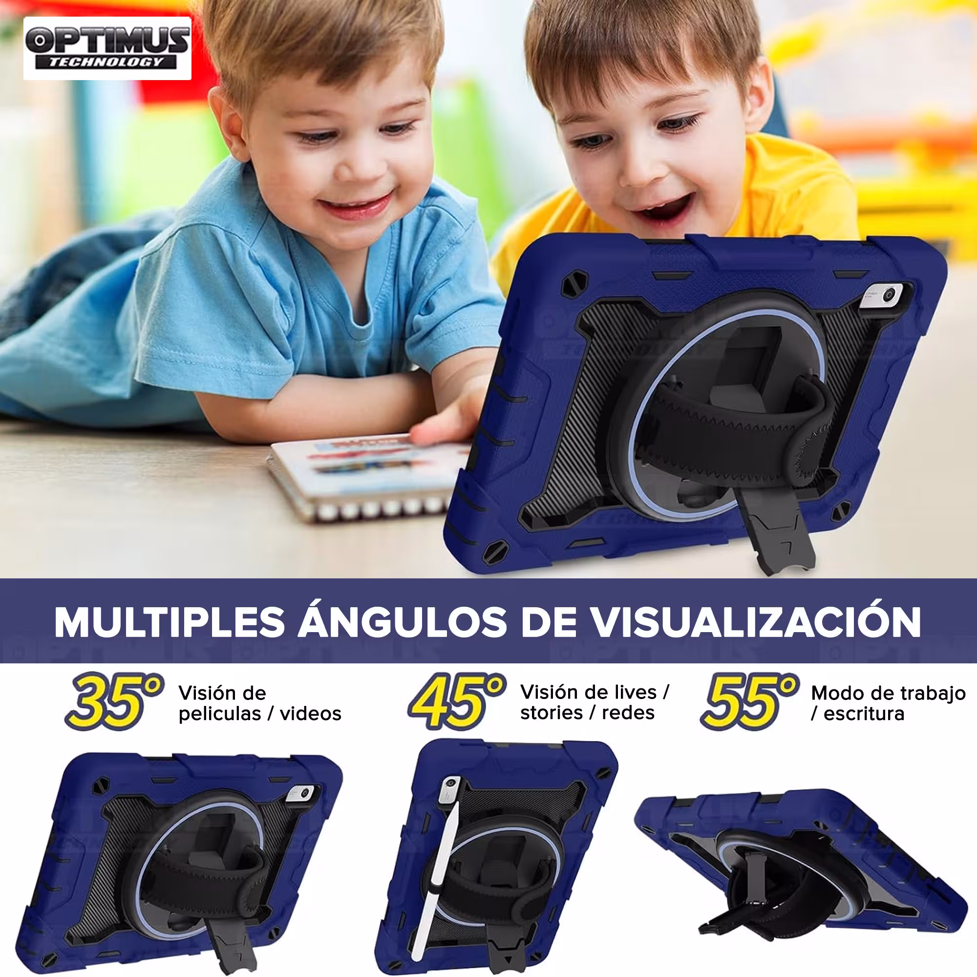 Estuche Protector con Correa y soporte giratorio 360° Tablet Lenovo Tab M9 9 Pulgadas LTE 2023 TB310FU / TB-310XU Anti golpes