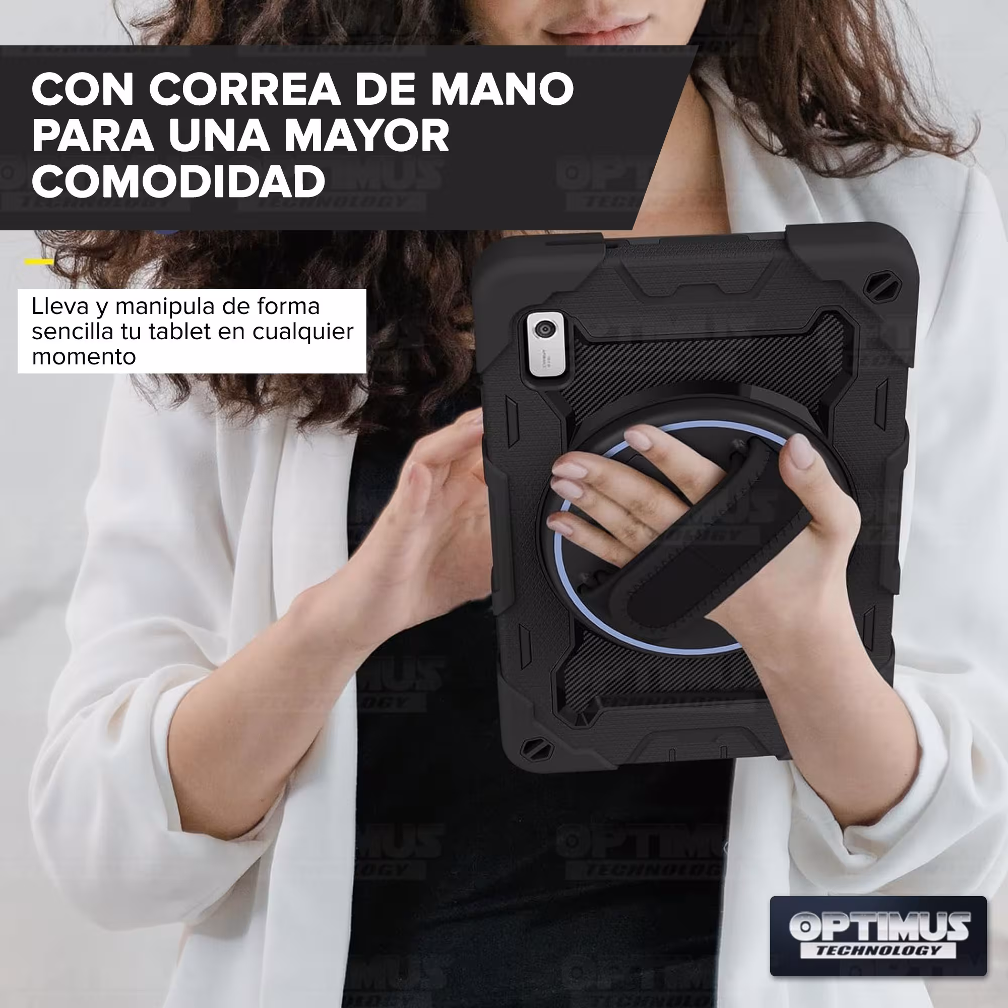 Estuche Protector con Correa y soporte giratorio 360° Tablet Lenovo Tab M9 9 Pulgadas LTE 2023 TB310FU / TB-310XU Anti golpes