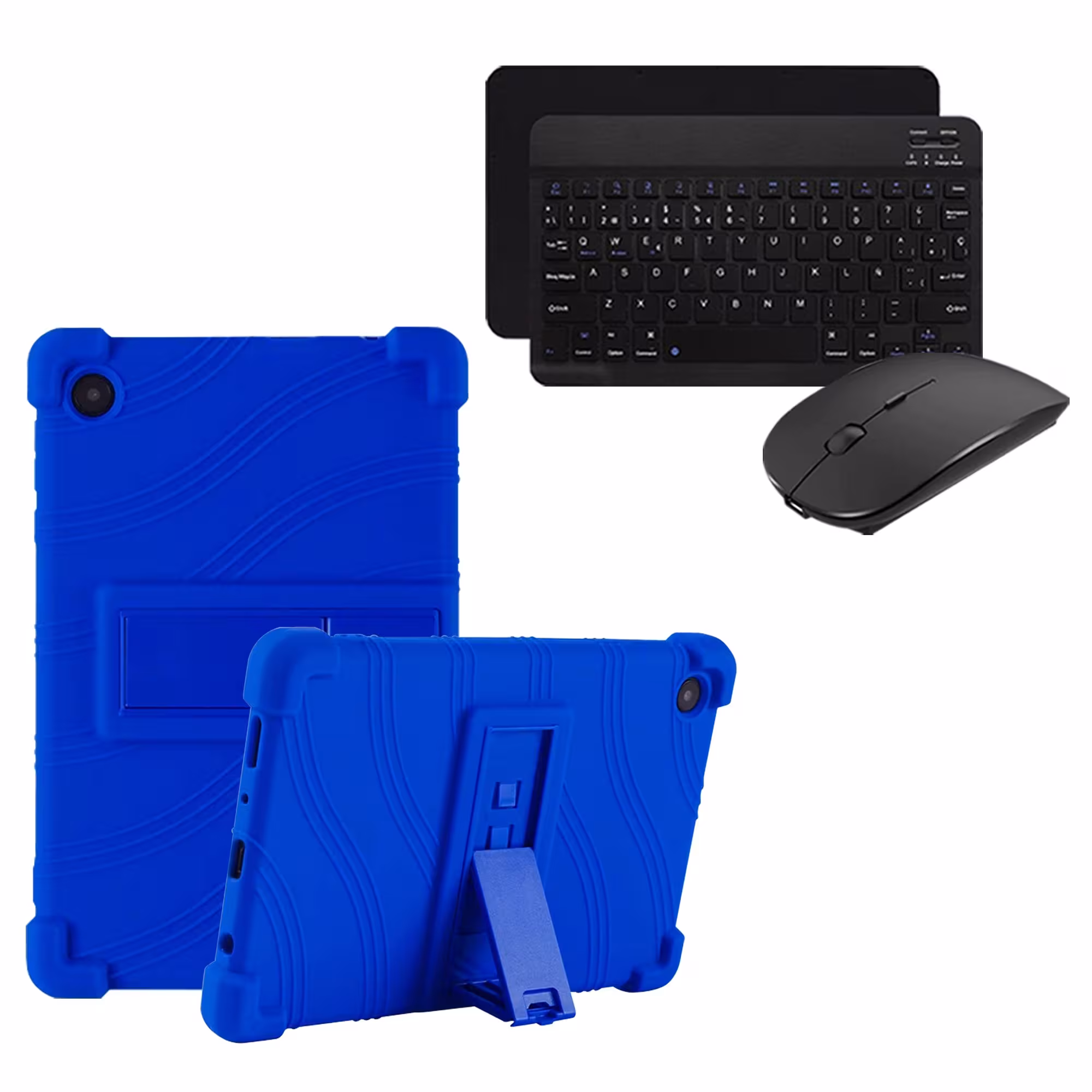 Kit Case Forro Protector Antigolpes + Teclado y Mouse Bluetooth para Tablet Samsung Galaxy Tab A9 8.7 Pulgadas SM-X110 / X115