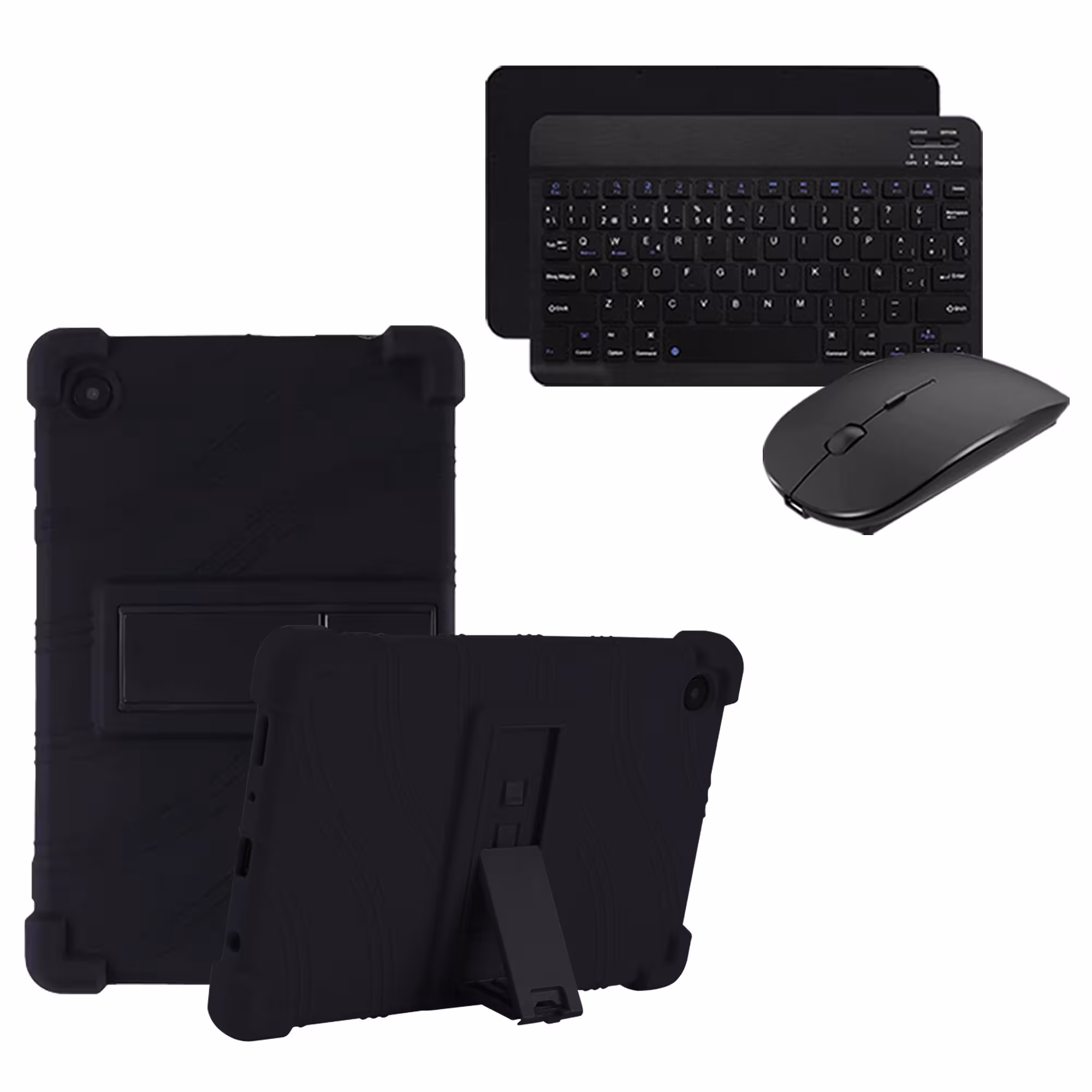 Kit Case Forro Protector Antigolpes + Teclado y Mouse Bluetooth para Tablet Samsung Galaxy Tab A9 8.7 Pulgadas SM-X110 / X115