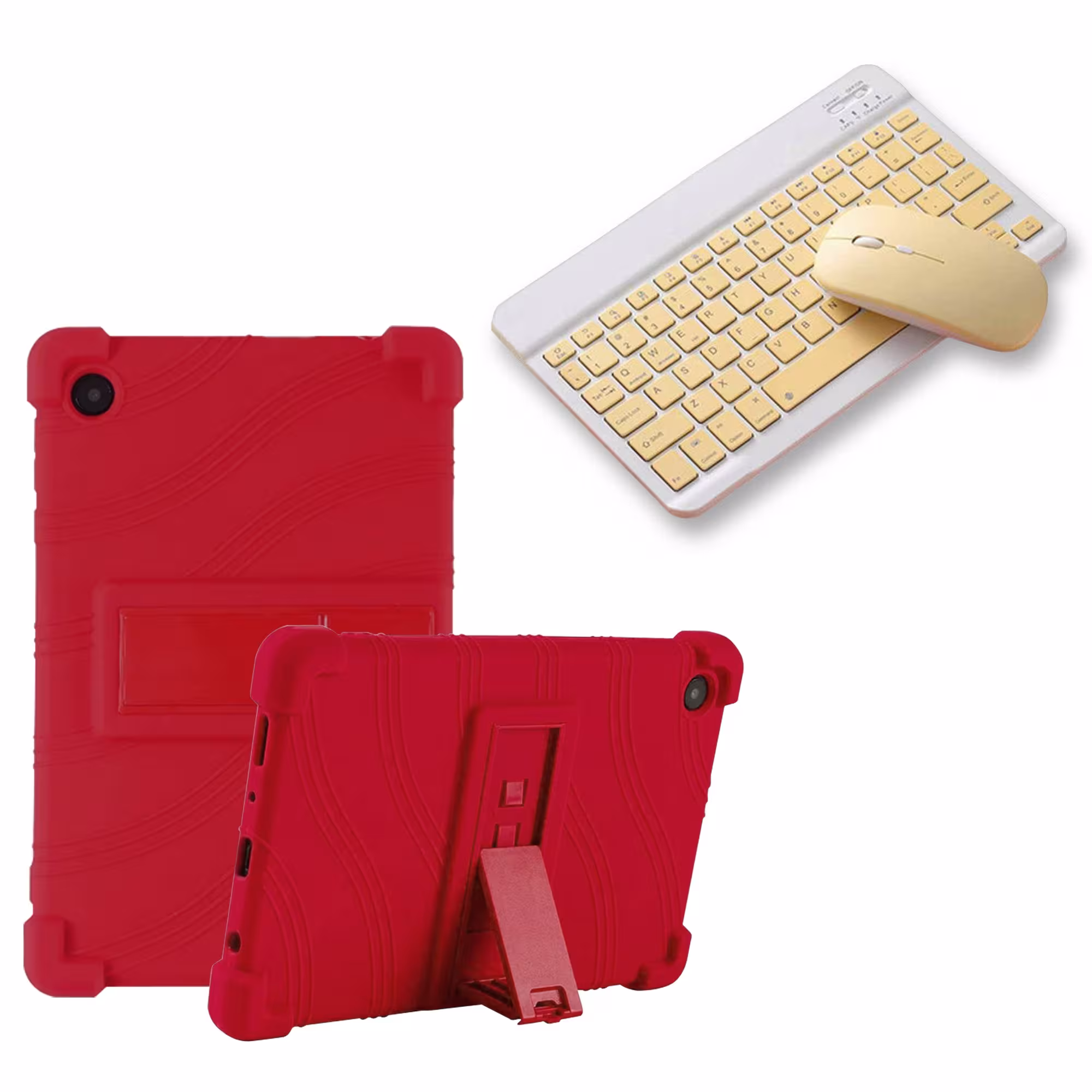 Kit Case Forro Protector Antigolpes + Teclado y Mouse Bluetooth para Tablet Samsung Galaxy Tab A9 8.7 Pulgadas SM-X110 / X115