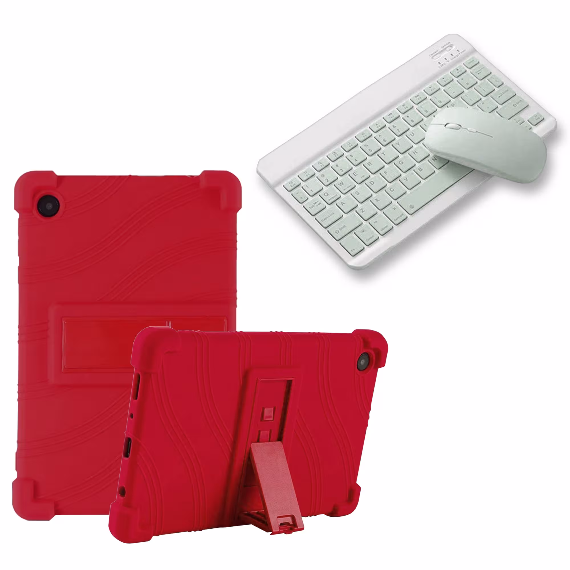 Kit Case Forro Protector Antigolpes + Teclado y Mouse Bluetooth para Tablet Samsung Galaxy Tab A9 8.7 Pulgadas SM-X110 / X115