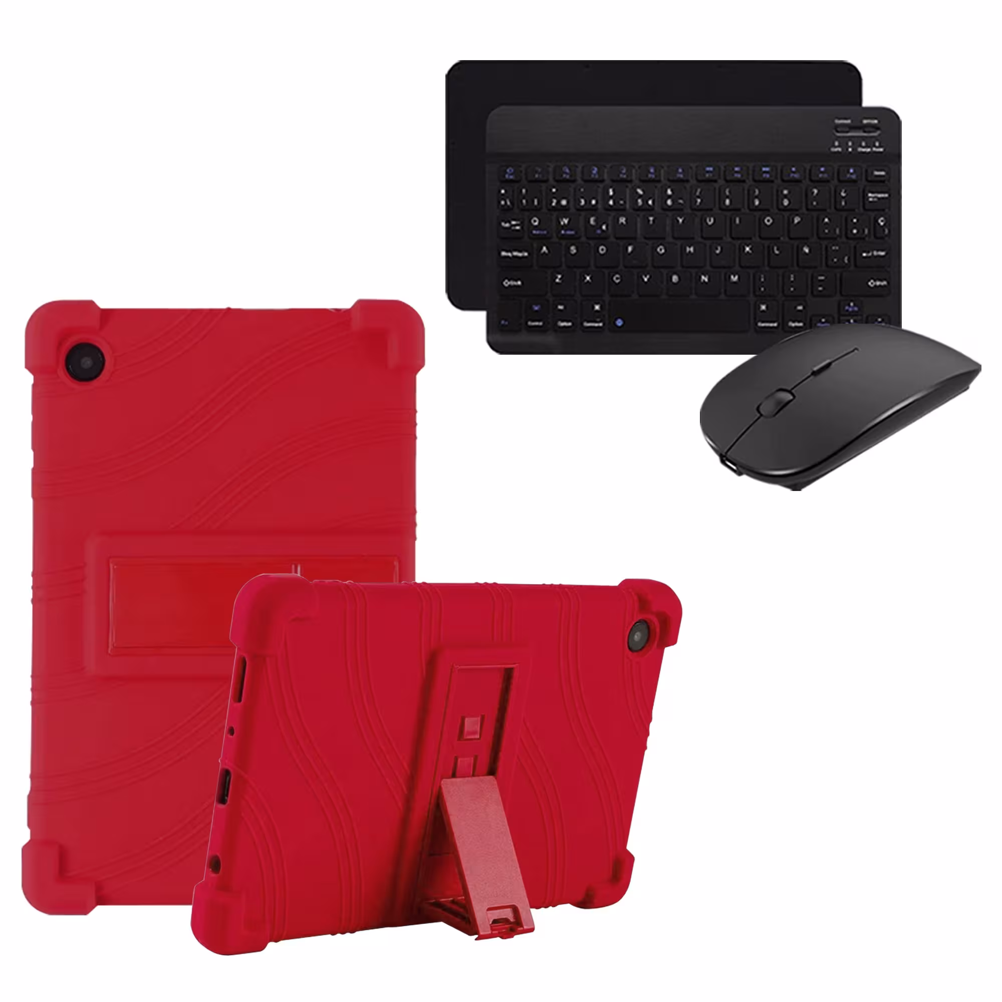Kit Case Forro Protector Antigolpes + Teclado y Mouse Bluetooth para Tablet Samsung Galaxy Tab A9 8.7 Pulgadas SM-X110 / X115