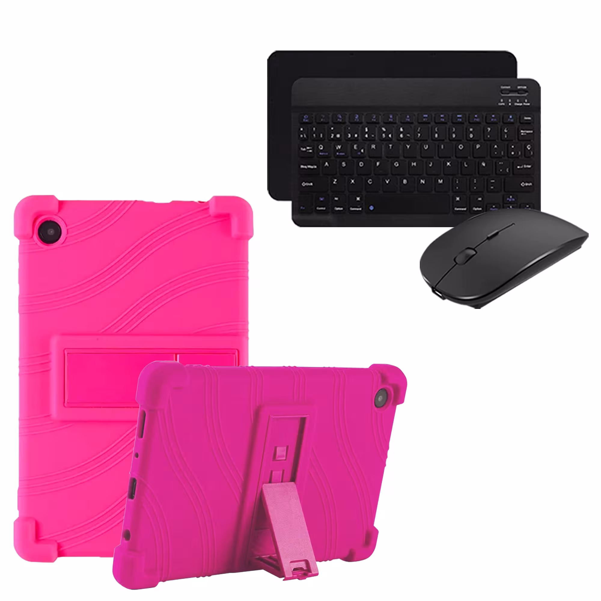 Kit Case Forro Protector Antigolpes + Teclado y Mouse Bluetooth para Tablet Samsung Galaxy Tab A9 8.7 Pulgadas SM-X110 / X115