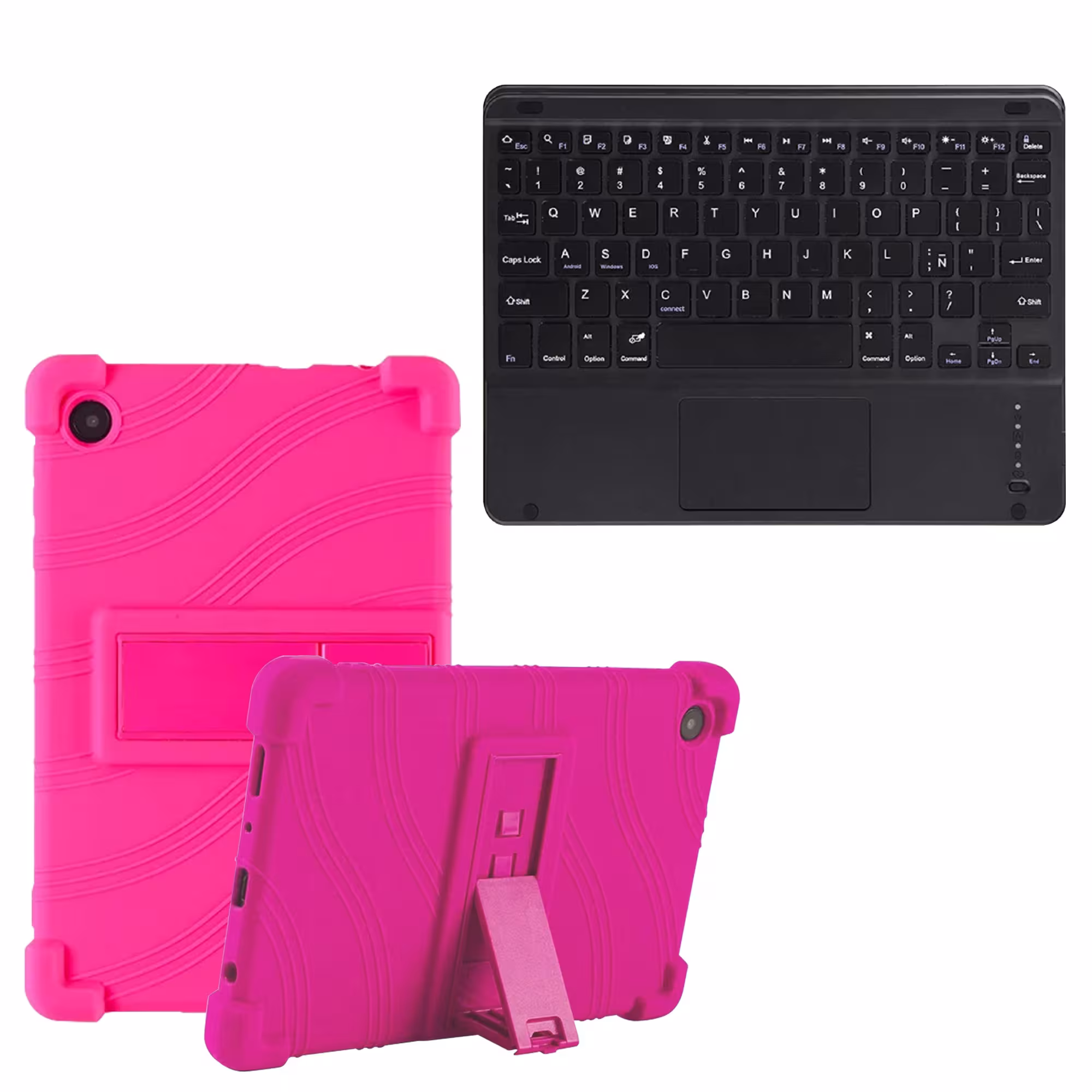 Kit Case Estuche Protector Antigolpes + Teclado Touchpad Bluetooth para Tablet Samsung Galaxy Tab A9 8.7 Pulgadas SM-X110 / X115