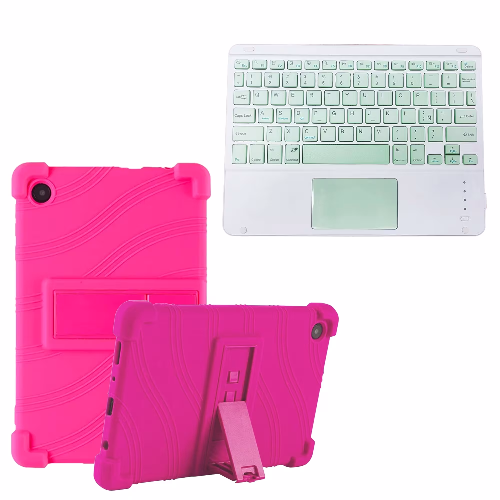Kit Case Estuche Protector Antigolpes + Teclado Touchpad Bluetooth para Tablet Samsung Galaxy Tab A9 8.7 Pulgadas SM-X110 / X115