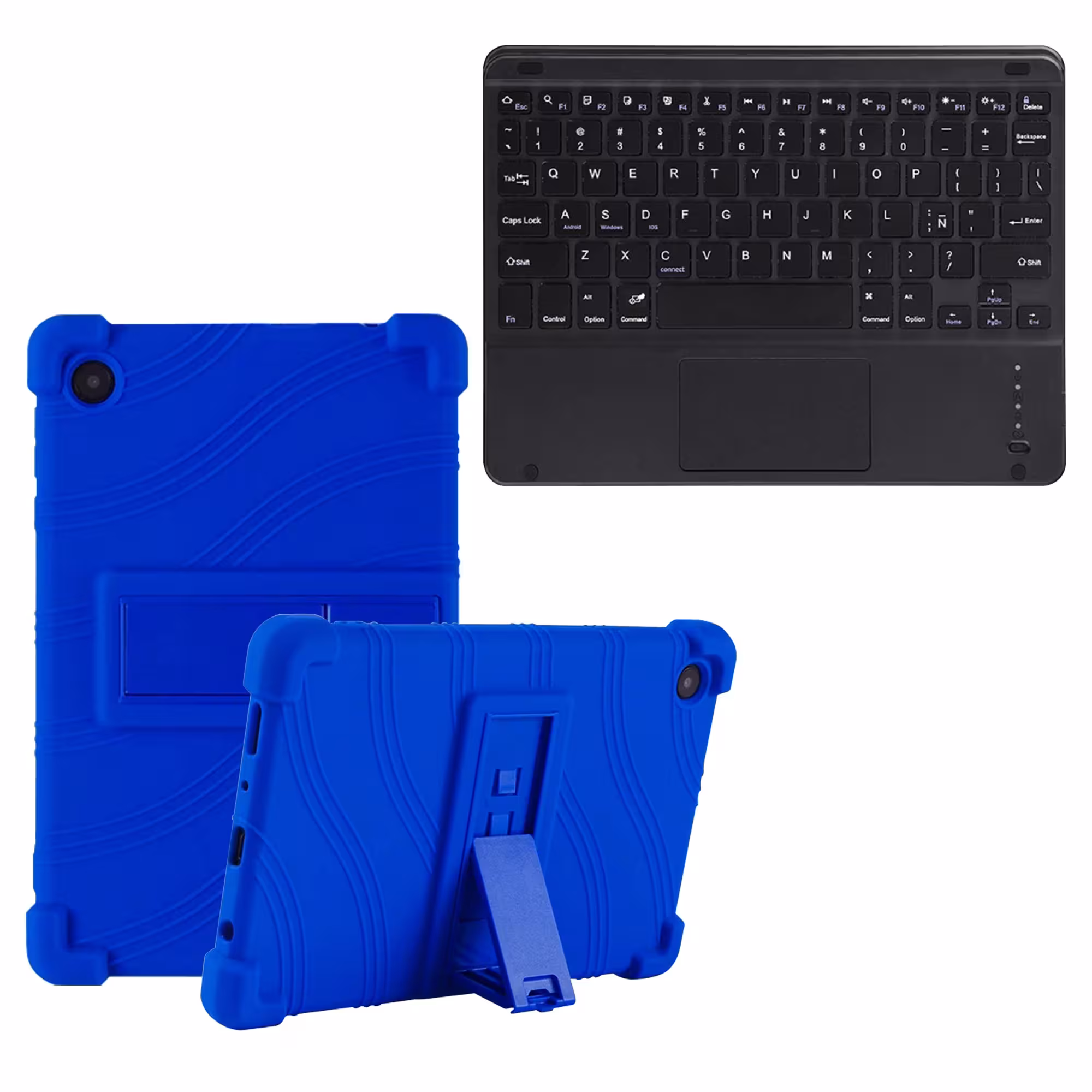 Kit Case Estuche Protector Antigolpes + Teclado Touchpad Bluetooth para Tablet Samsung Galaxy Tab A9 8.7 Pulgadas SM-X110 / X115