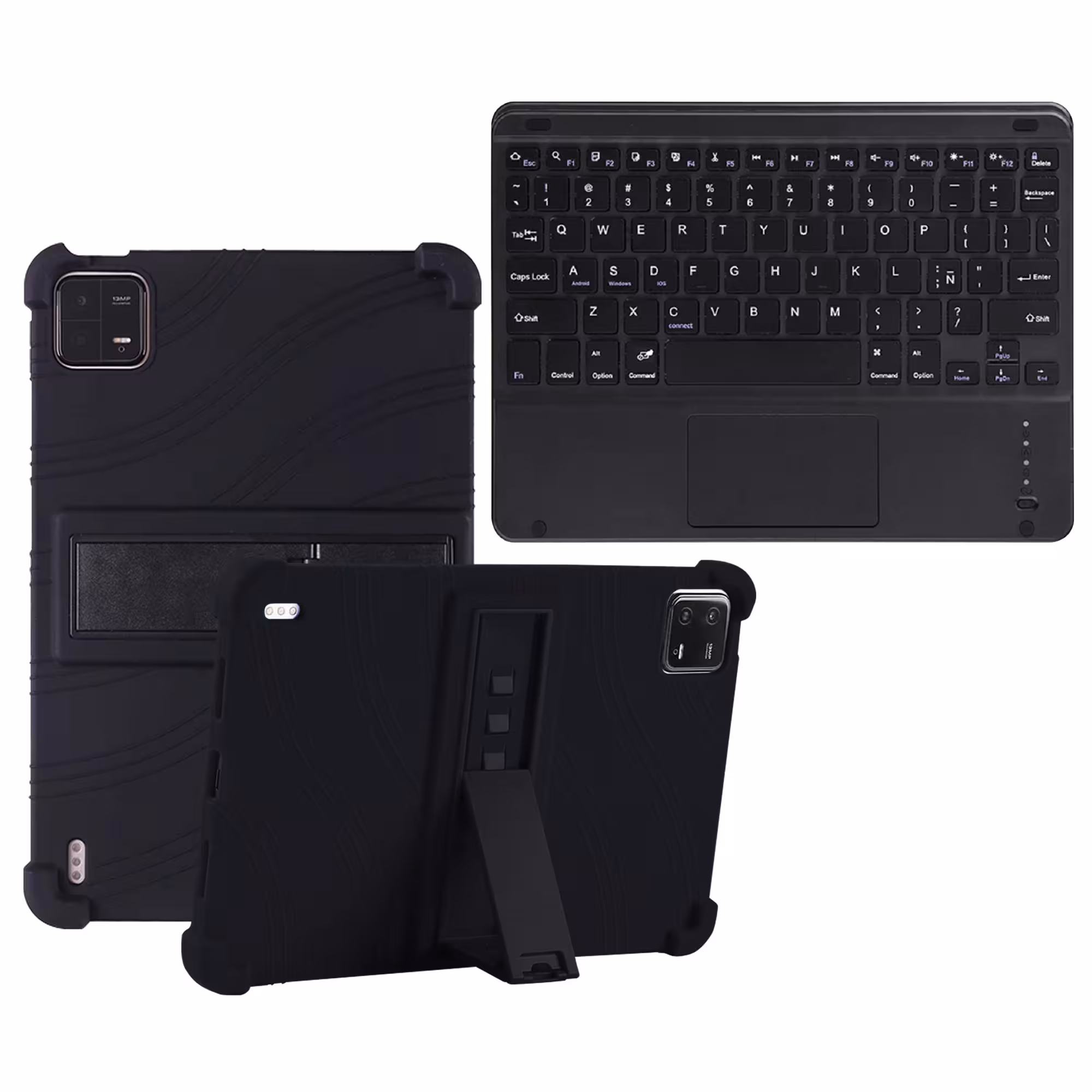 Kit Case Estuche Protector Antigolpes + Teclado Touchpad Bluetooth para Tablet Xiaomi Mi Pad 6 / Mi Pad 6 Pro 2023 11 Pulgadas