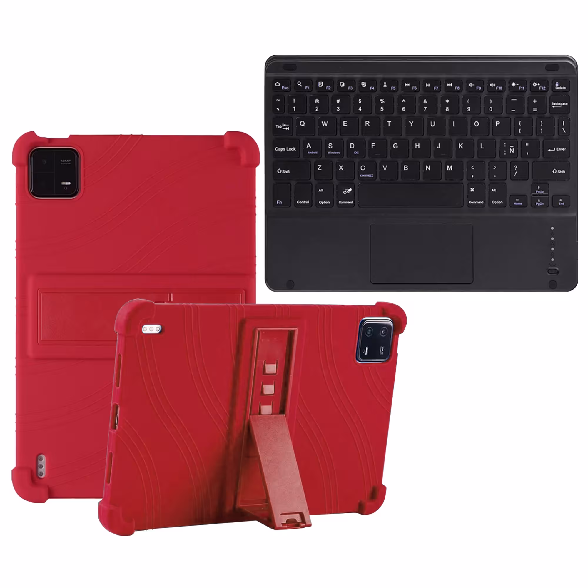 Kit Case Estuche Protector Antigolpes + Teclado Touchpad Bluetooth para Tablet Xiaomi Mi Pad 6 / Mi Pad 6 Pro 2023 11 Pulgadas