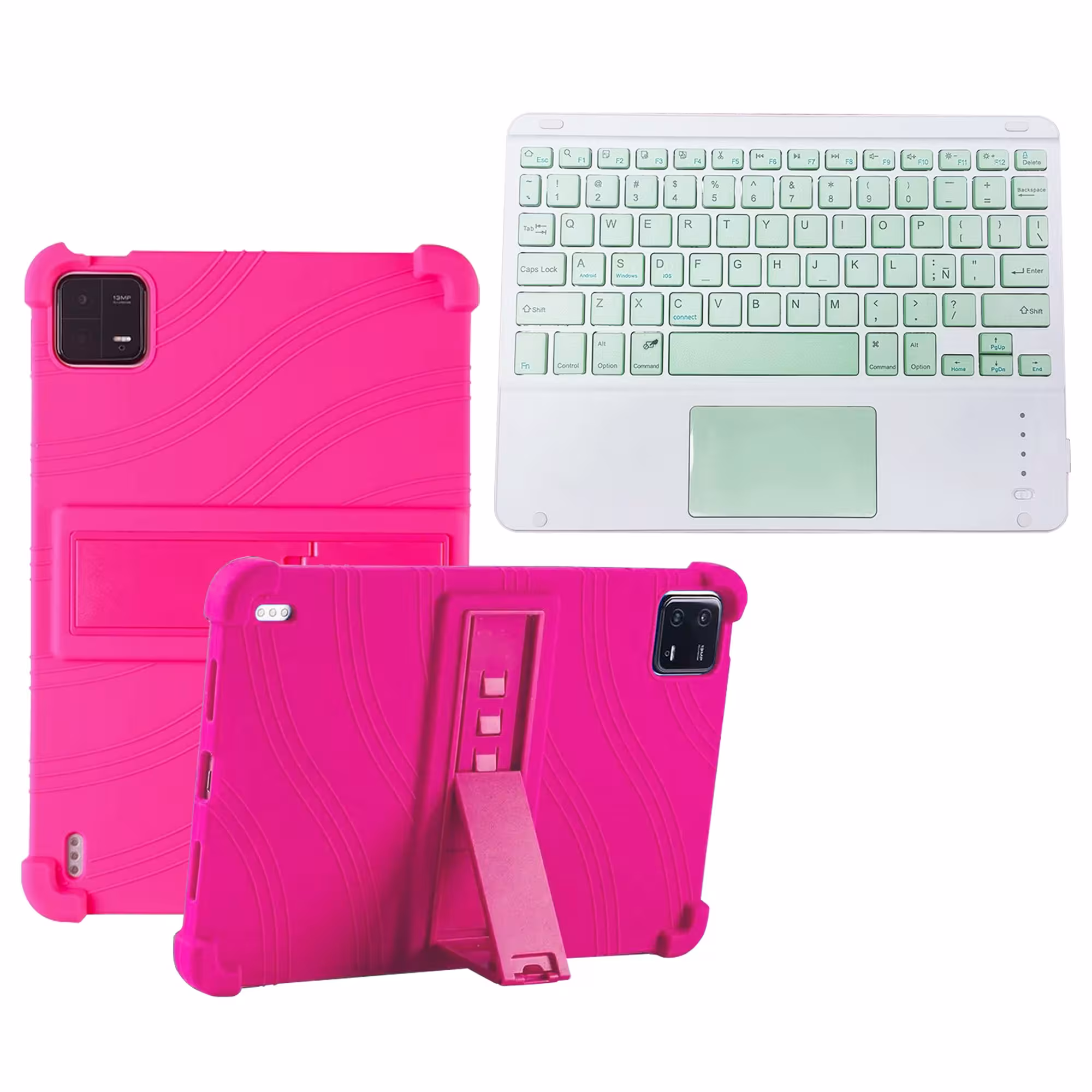 Kit Case Estuche Protector Antigolpes + Teclado Touchpad Bluetooth para Tablet Xiaomi Mi Pad 6 / Mi Pad 6 Pro 2023 11 Pulgadas