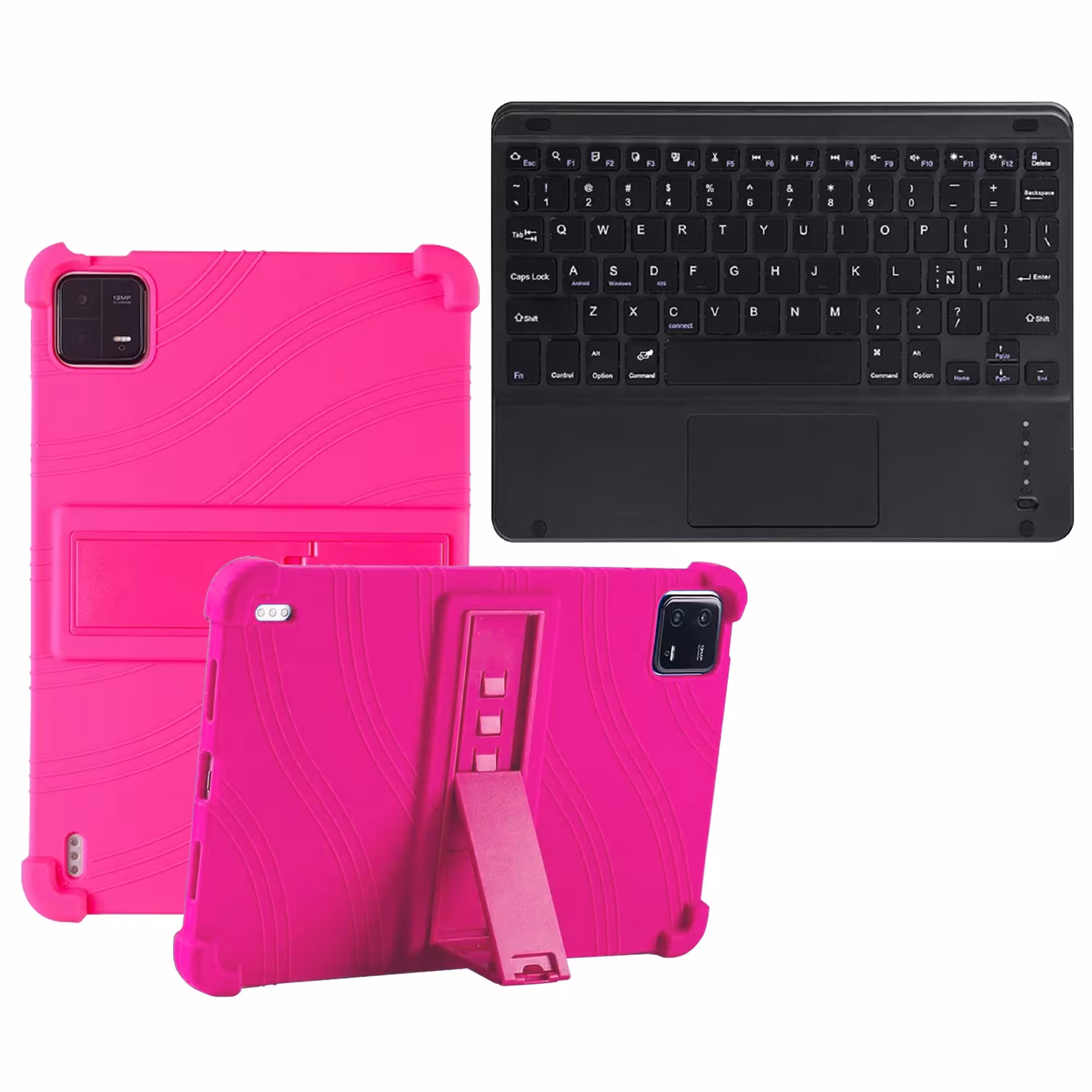 Kit Case Estuche Protector Antigolpes + Teclado Touchpad Bluetooth para Tablet Xiaomi Mi Pad 6 / Mi Pad 6 Pro 2023 11 Pulgadas