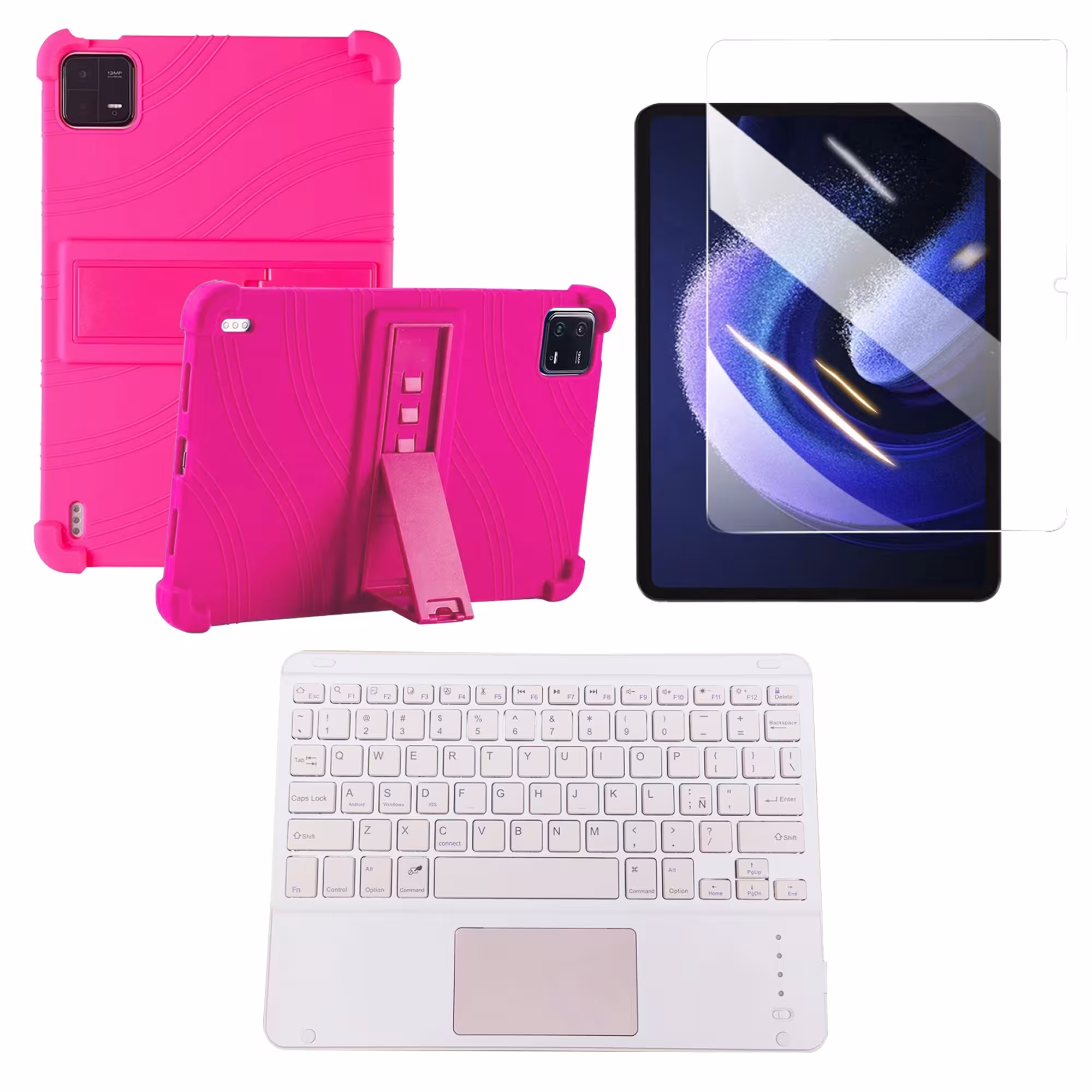 Kit Vidrio templado + Estuche Protector + Teclado Touchpad Bluetooth Tablet Xiaomi Mi Pad 6 / Mi Pad 6 Pro 2023 11 Pulgadas