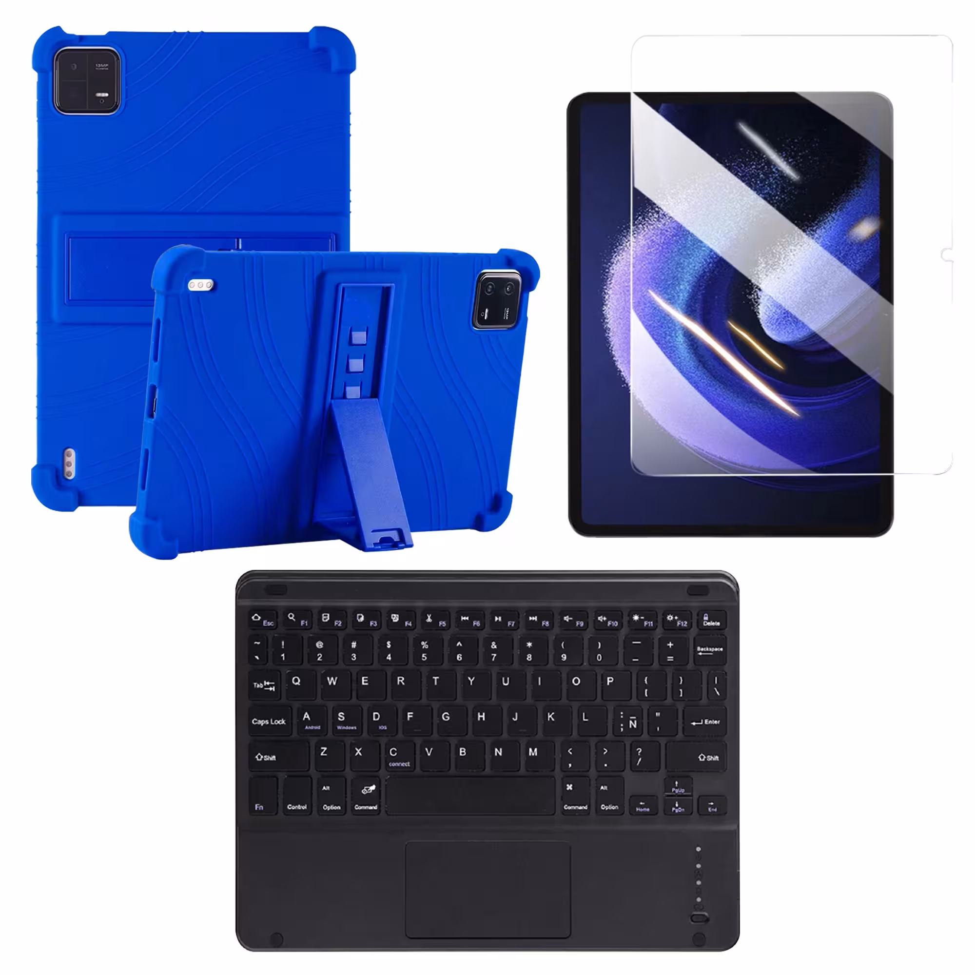 Kit Vidrio templado + Estuche Protector + Teclado Touchpad Bluetooth Tablet Xiaomi Mi Pad 6 / Mi Pad 6 Pro 2023 11 Pulgadas